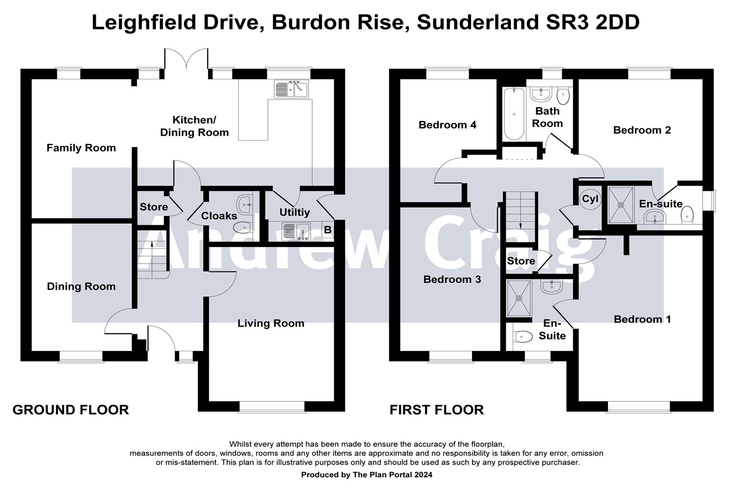 4 bed detached house for sale in Leighfield Drive, Sunderland - Property floorplan