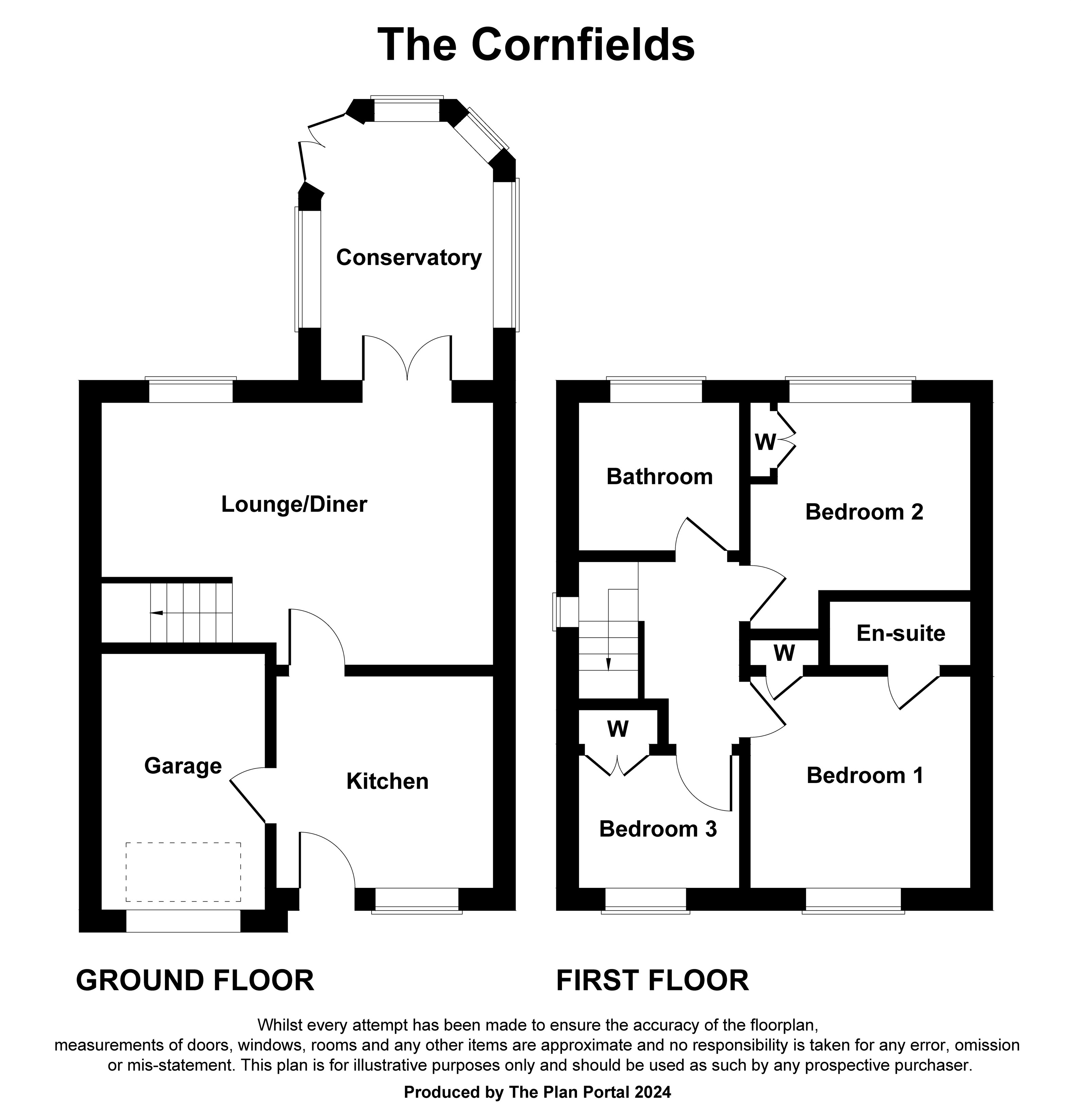 3 bed detached house for sale in The Cornfields, Hebburn - Property floorplan
