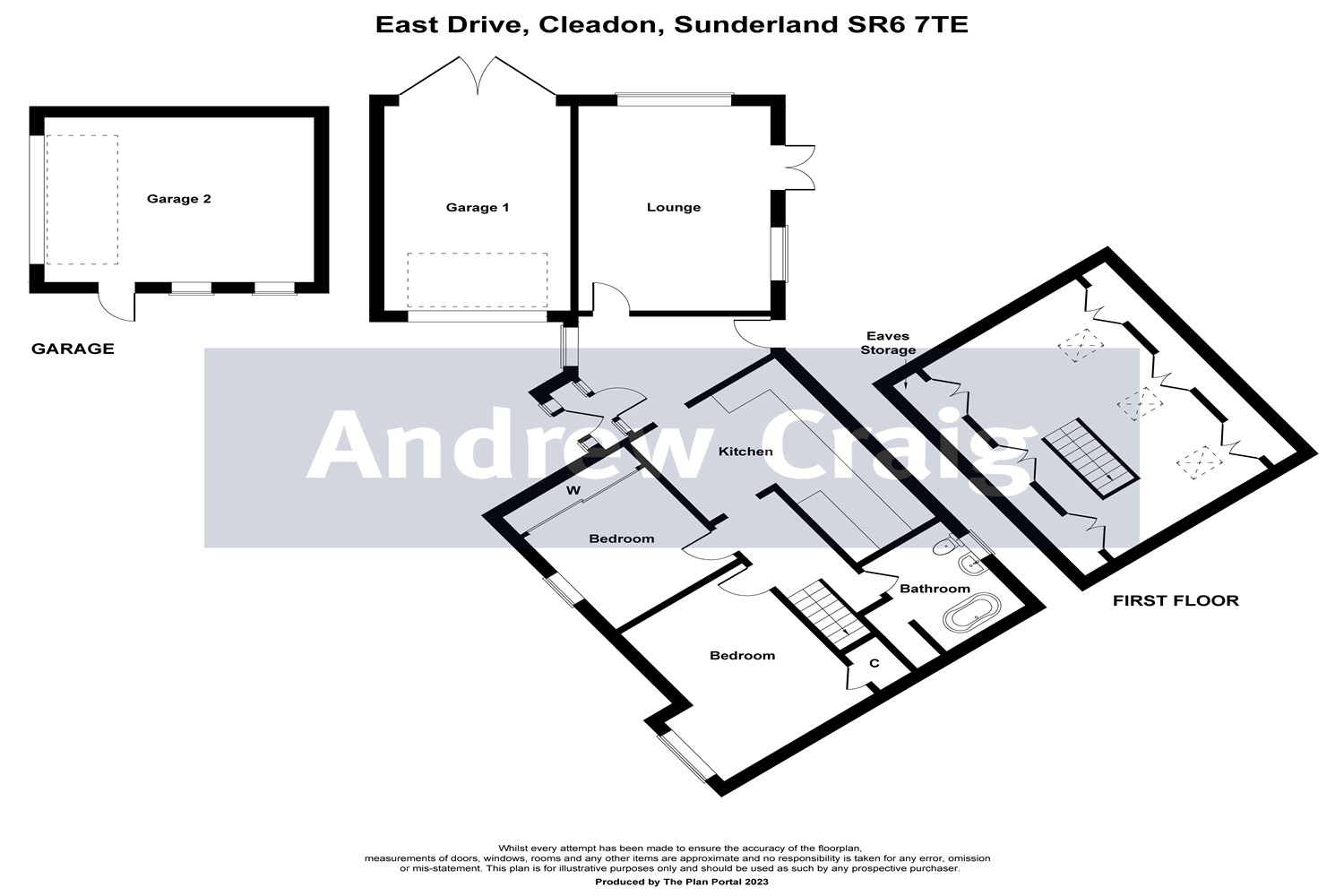 2 bed semi-detached bungalow for sale in East Drive, Sunderland - Property floorplan