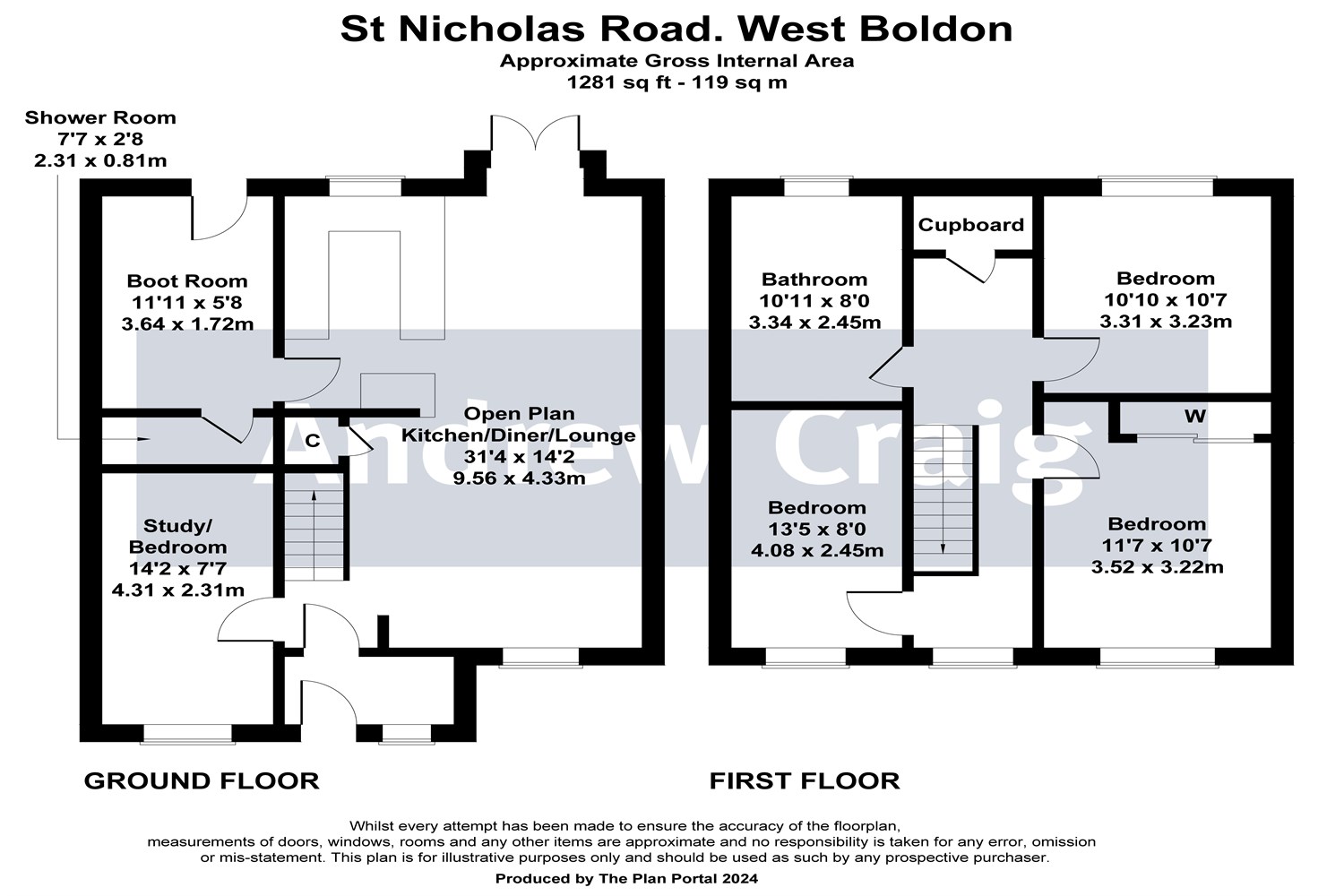 3 bed semi-detached house for sale in St. Nicholas Road, West Boldon - Property floorplan