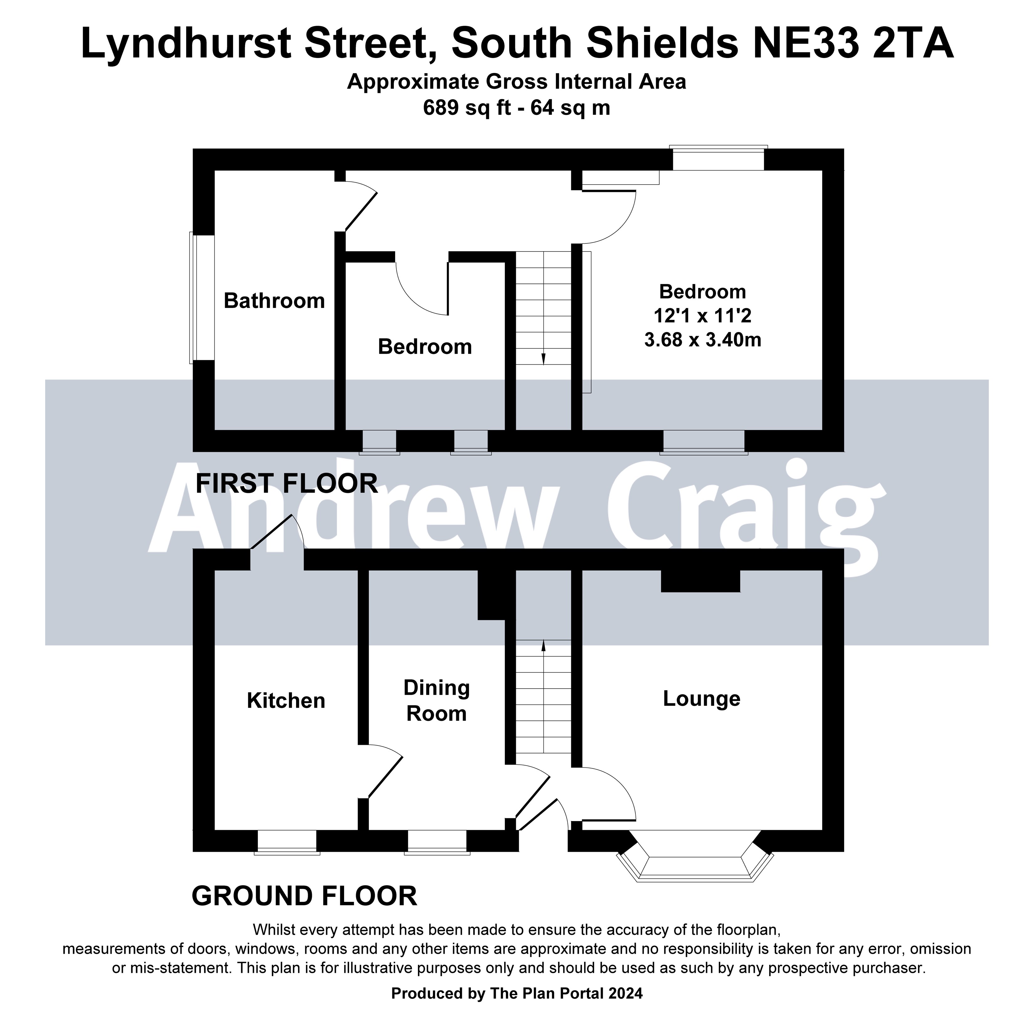 2 bed house for sale in Lyndhurst Street, South Shields - Property floorplan