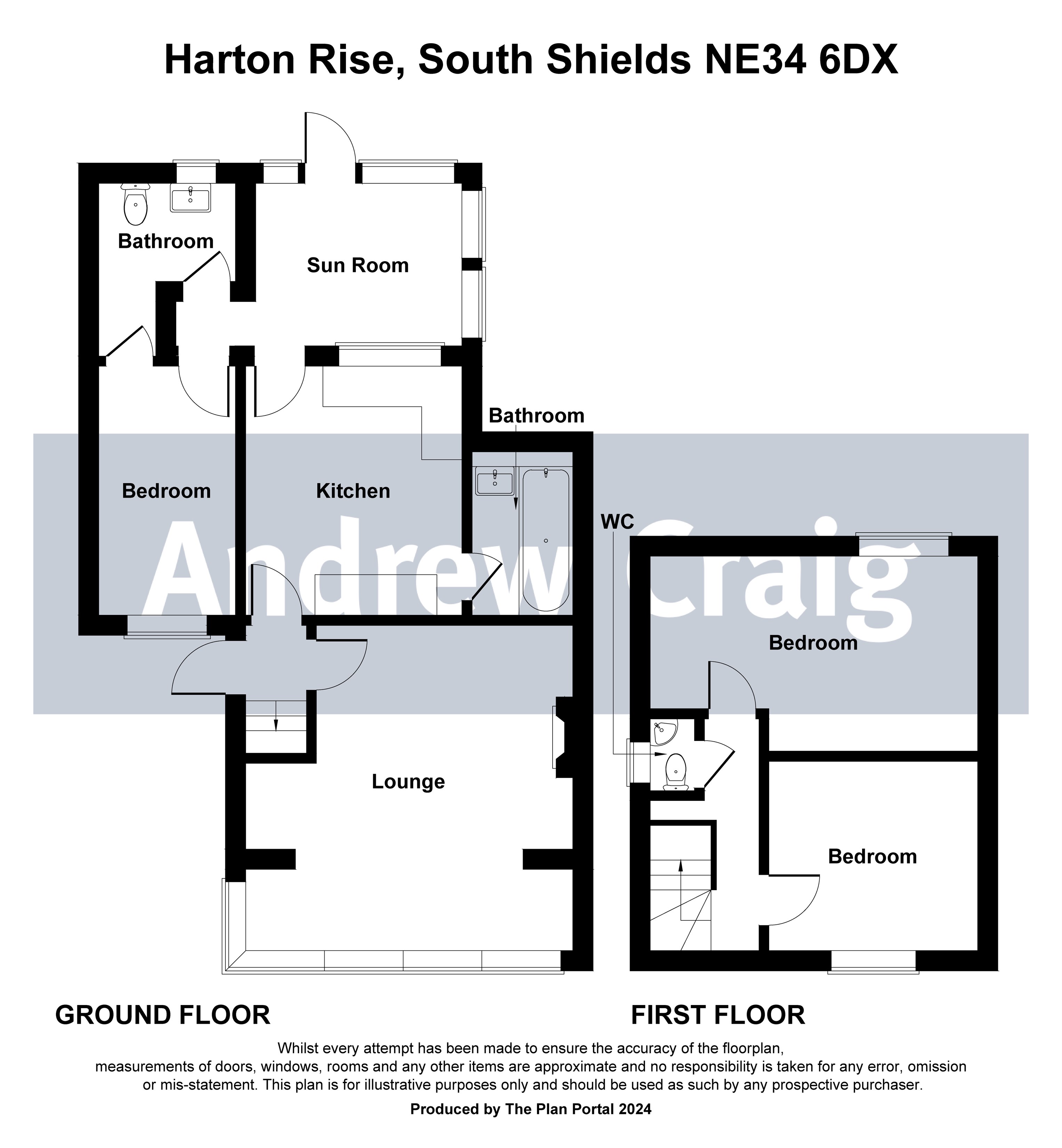 3 bed semi-detached house for sale in Harton Rise, South Shields - Property floorplan