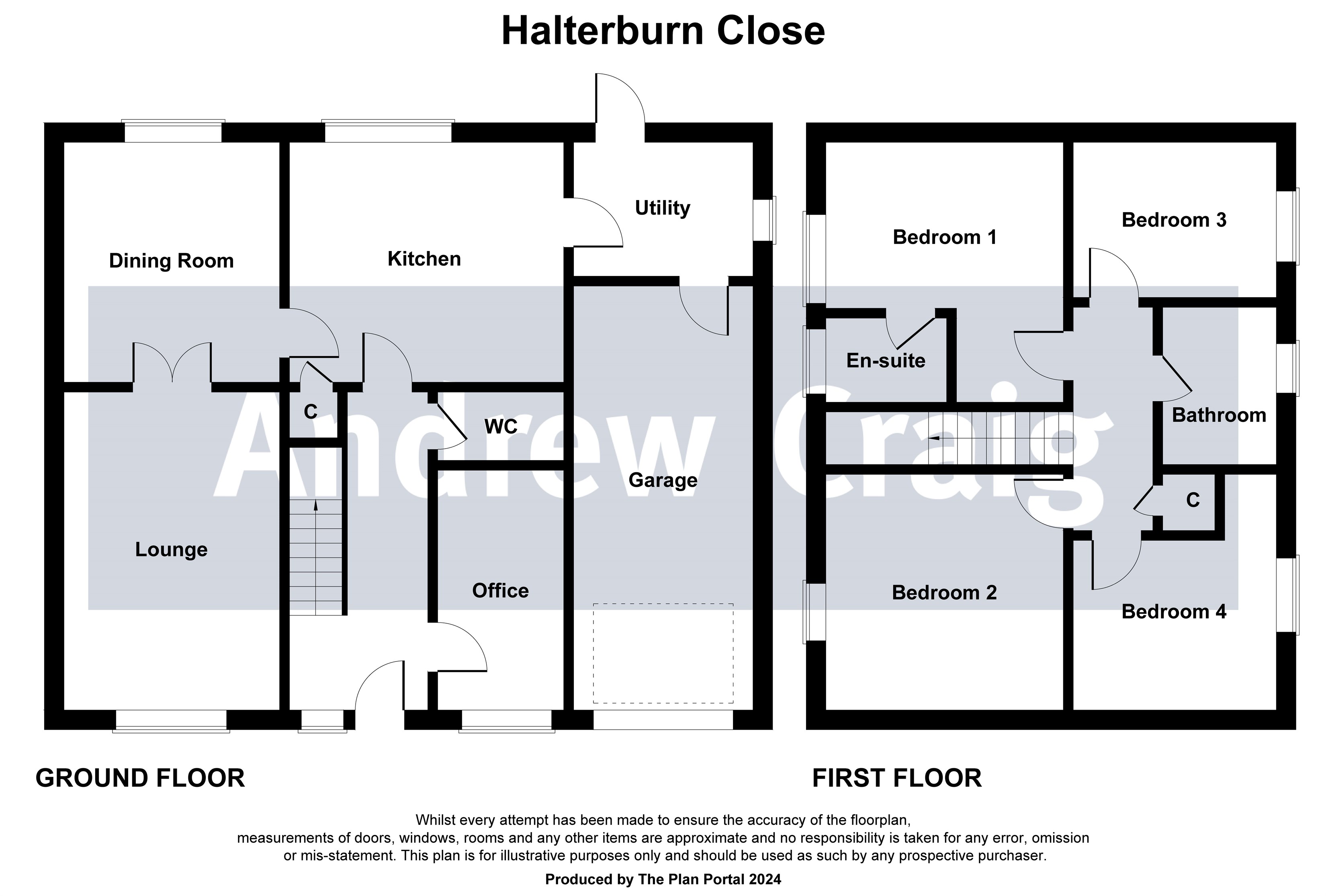 4 bed detached house for sale in Halterburn Close, Gosforth - Property floorplan