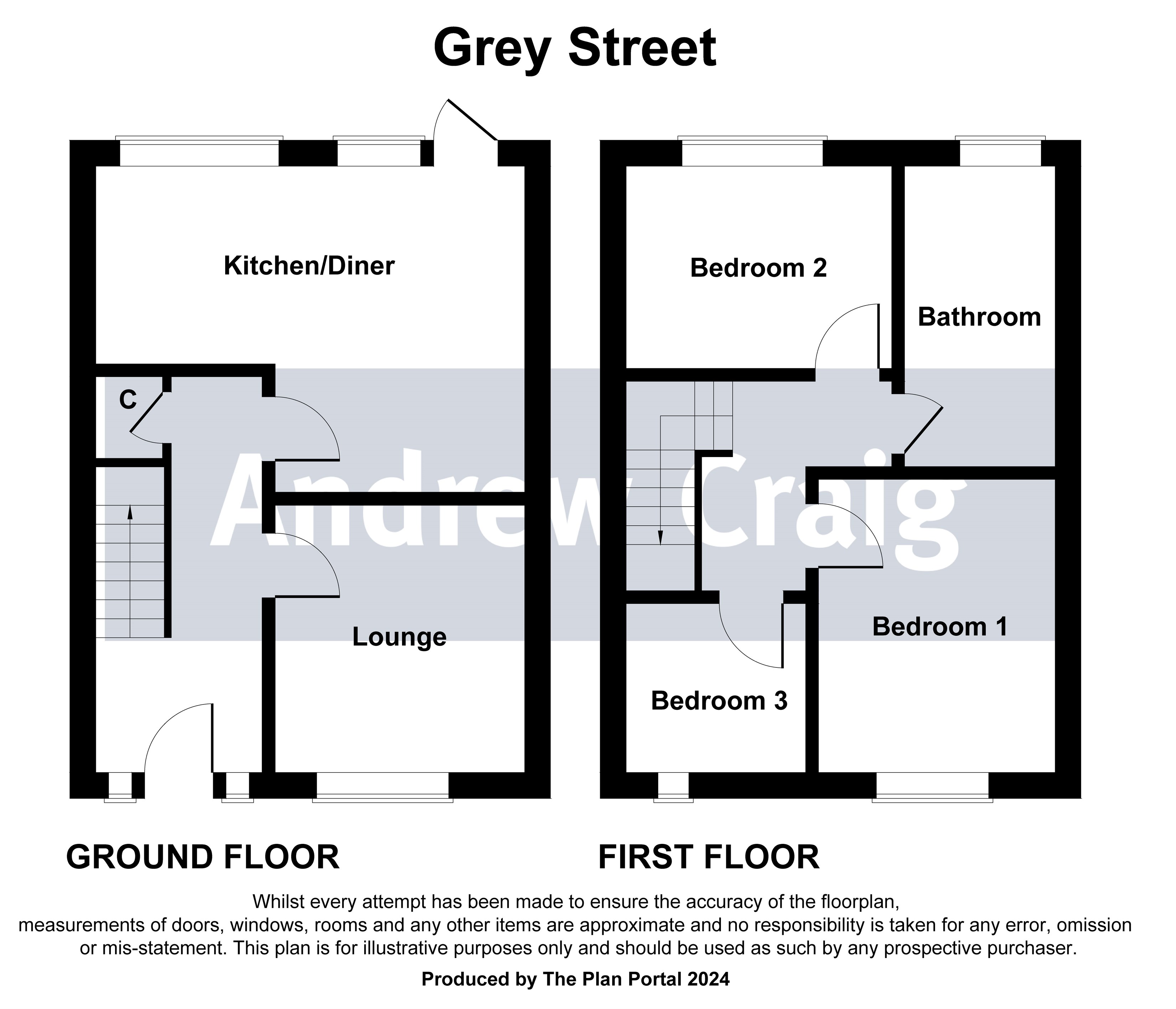 3 bed house for sale in Grey Street, Wallsend - Property floorplan