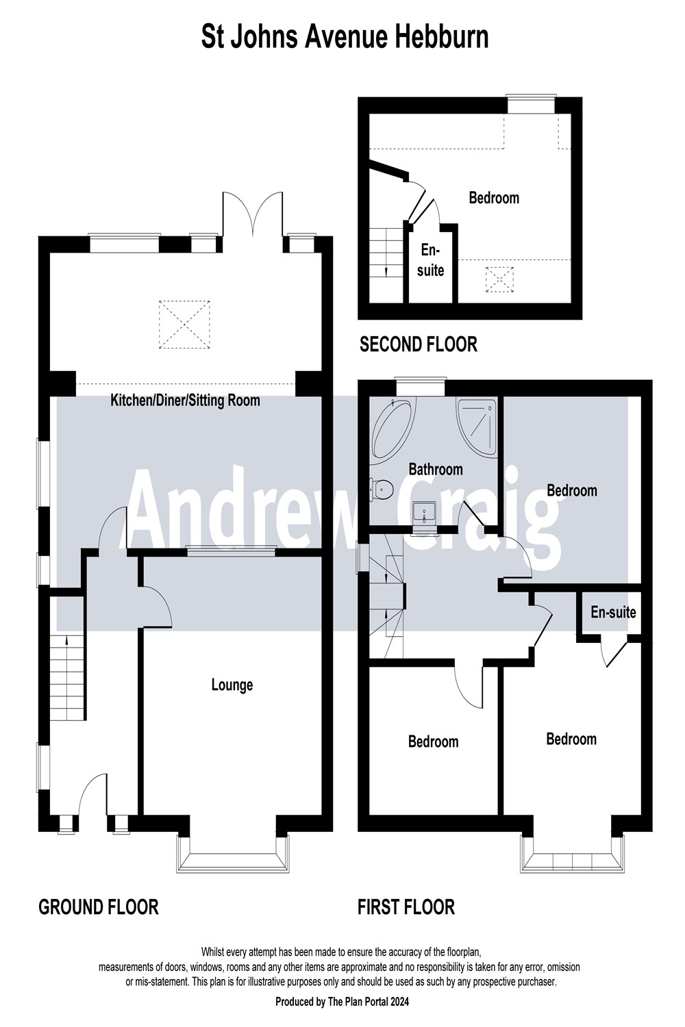 4 bed semi-detached house for sale in St Johns Avenue, Hebburn - Property floorplan