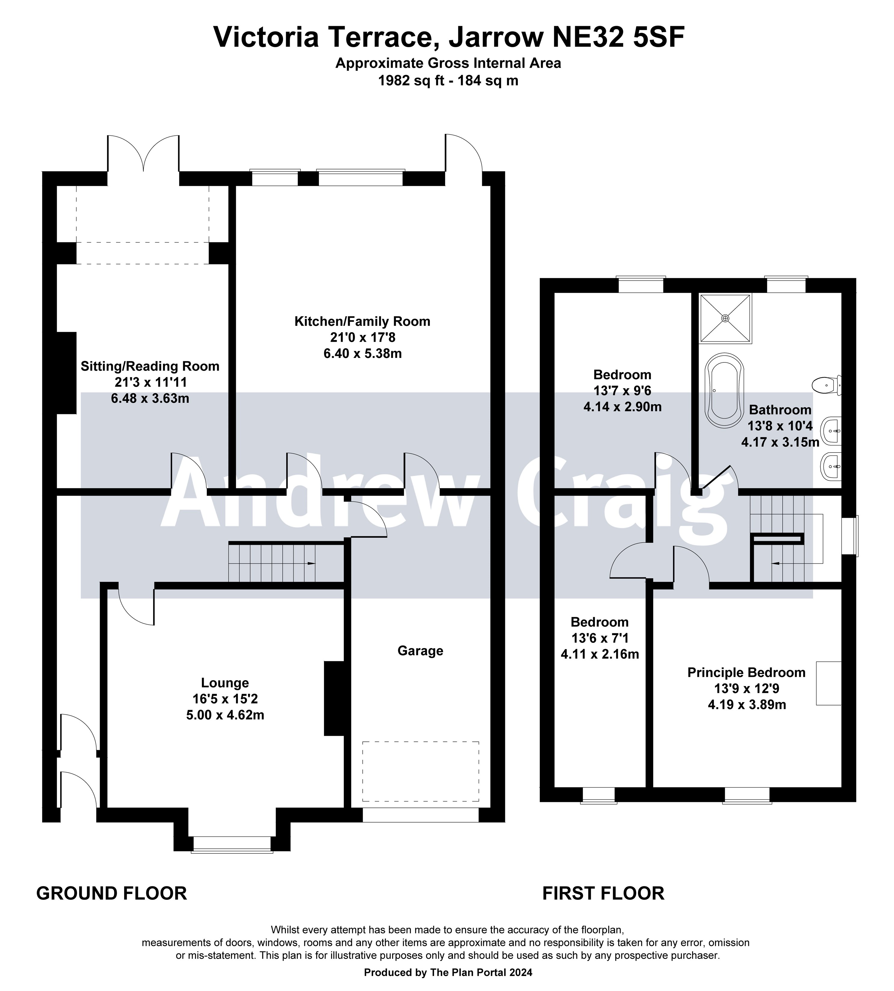 3 bed semi-detached house for sale in Victoria Terrace, Jarrow - Property floorplan