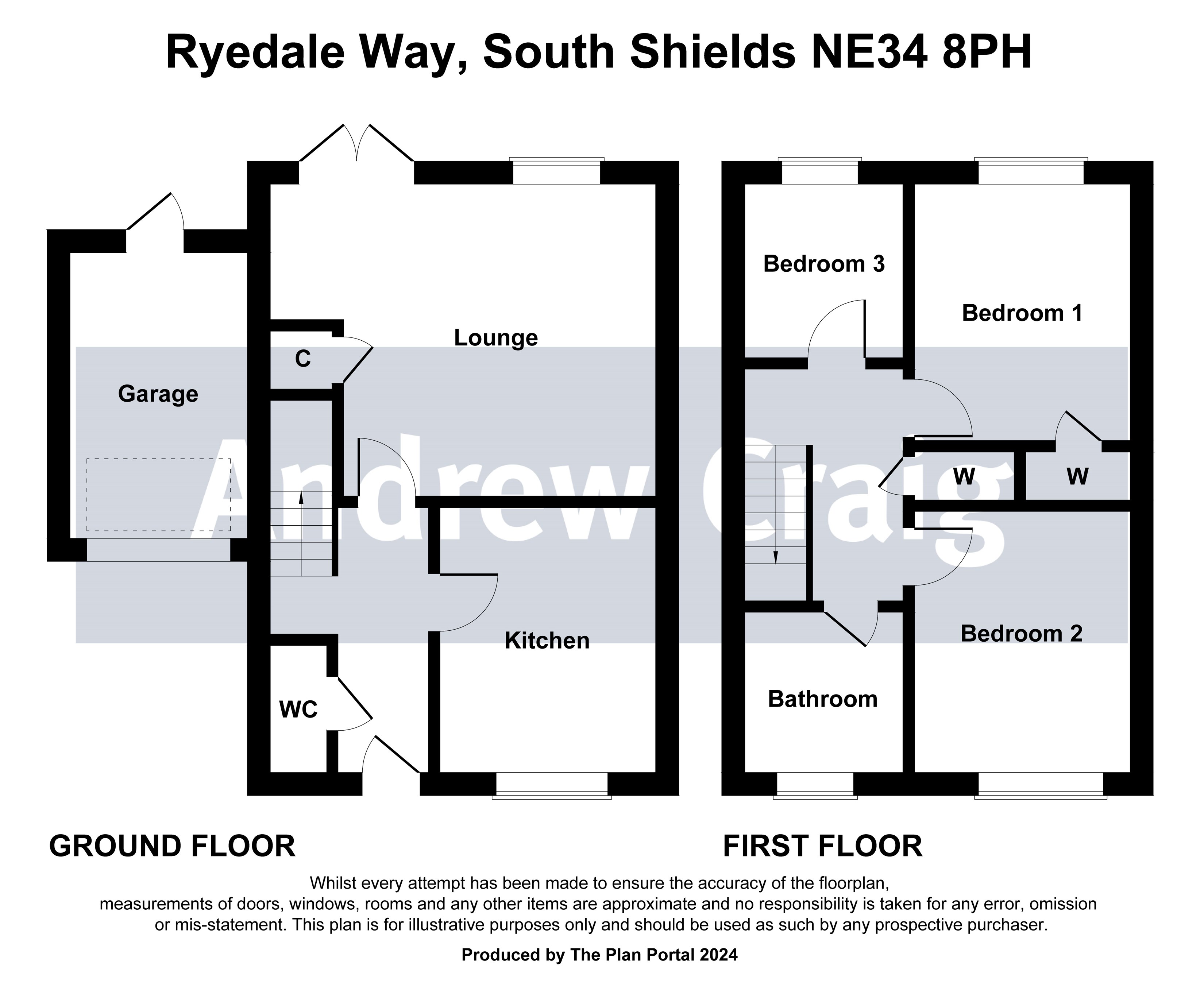 3 bed link detached house for sale in Ryedale Way, South Shields - Property floorplan