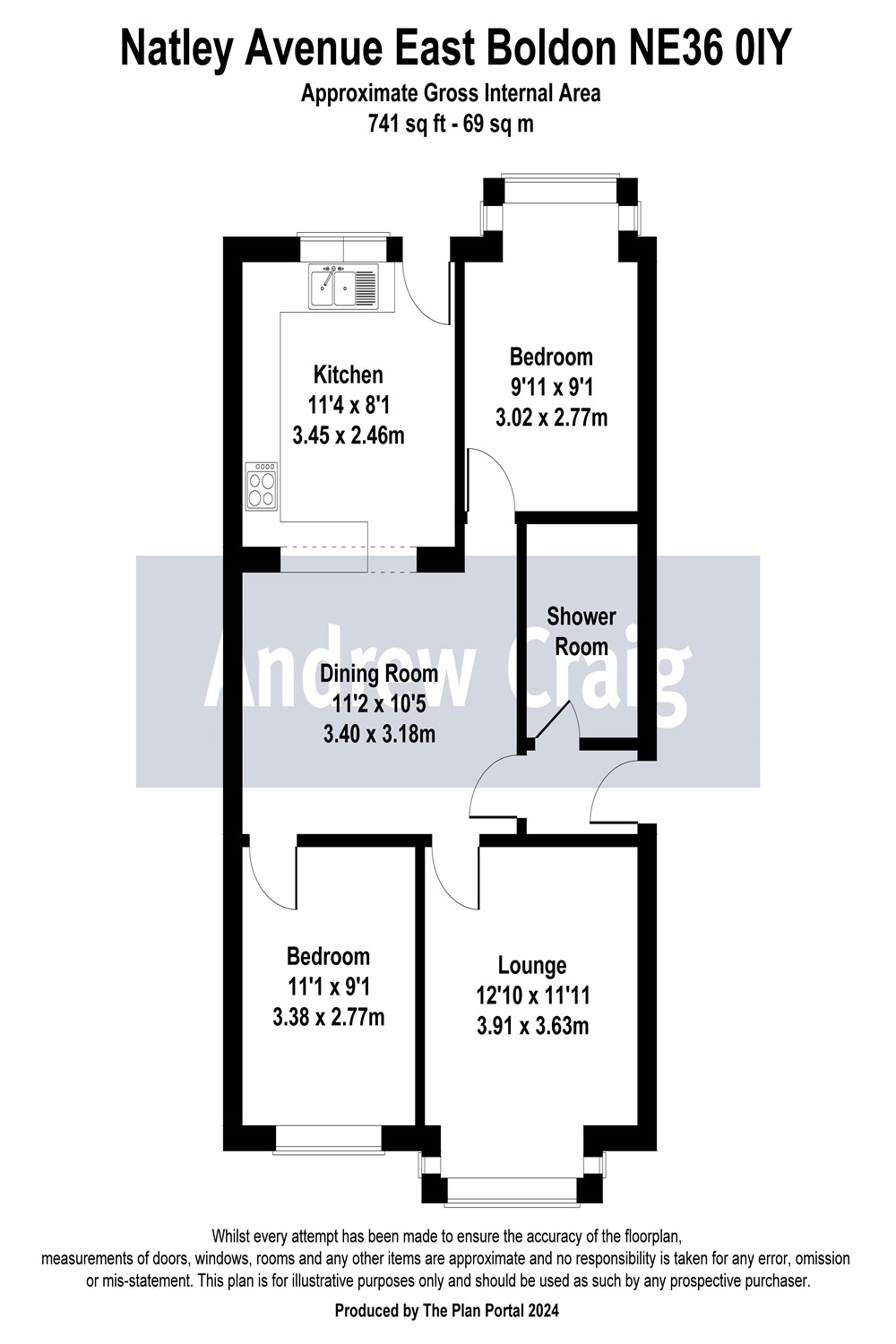 2 bed semi-detached bungalow for sale in Natley Avenue, East Boldon - Property floorplan