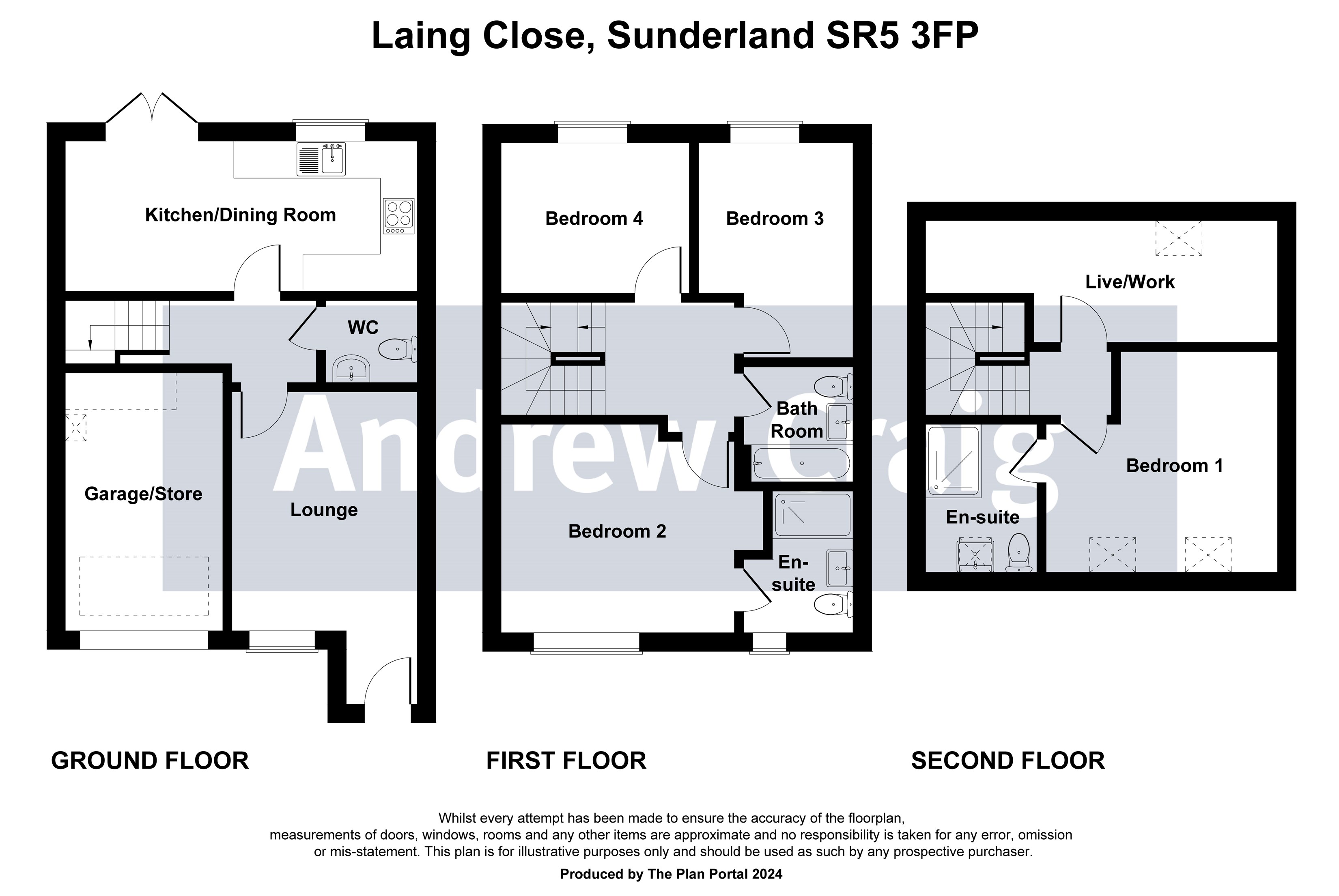 4 bed detached house for sale in Laing Close, Sunderland - Property floorplan