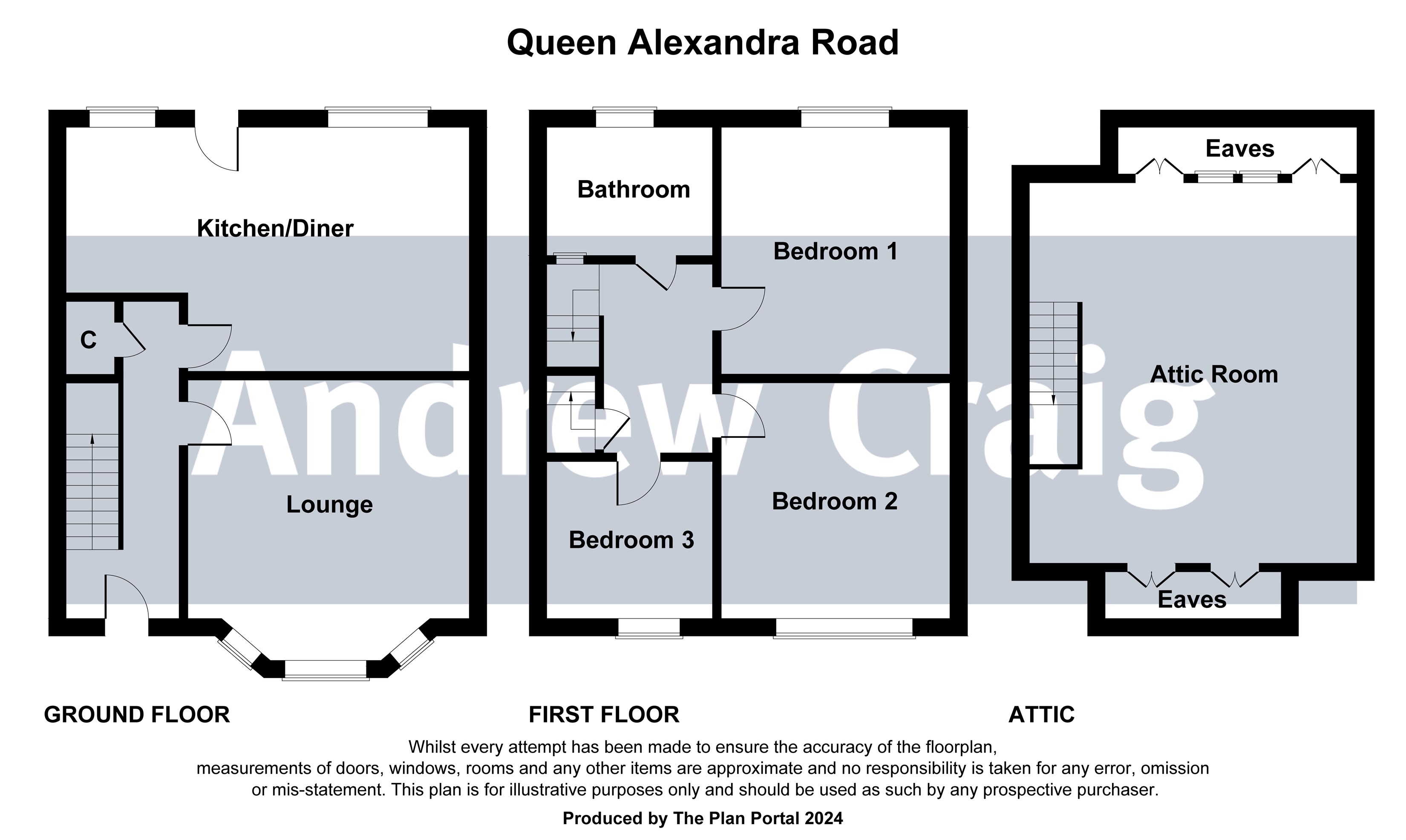 3 bed house for sale in Queen Alexandra Road, North Shields - Property floorplan