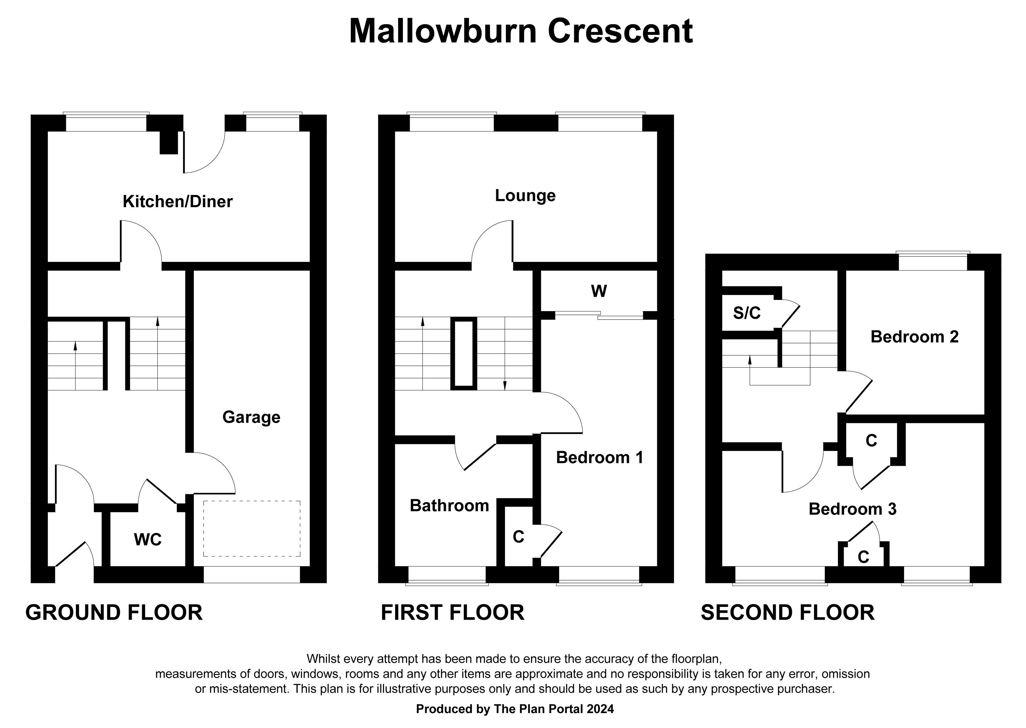 3 bed house for sale in Mallowburn Crescent, Gosforth - Property floorplan