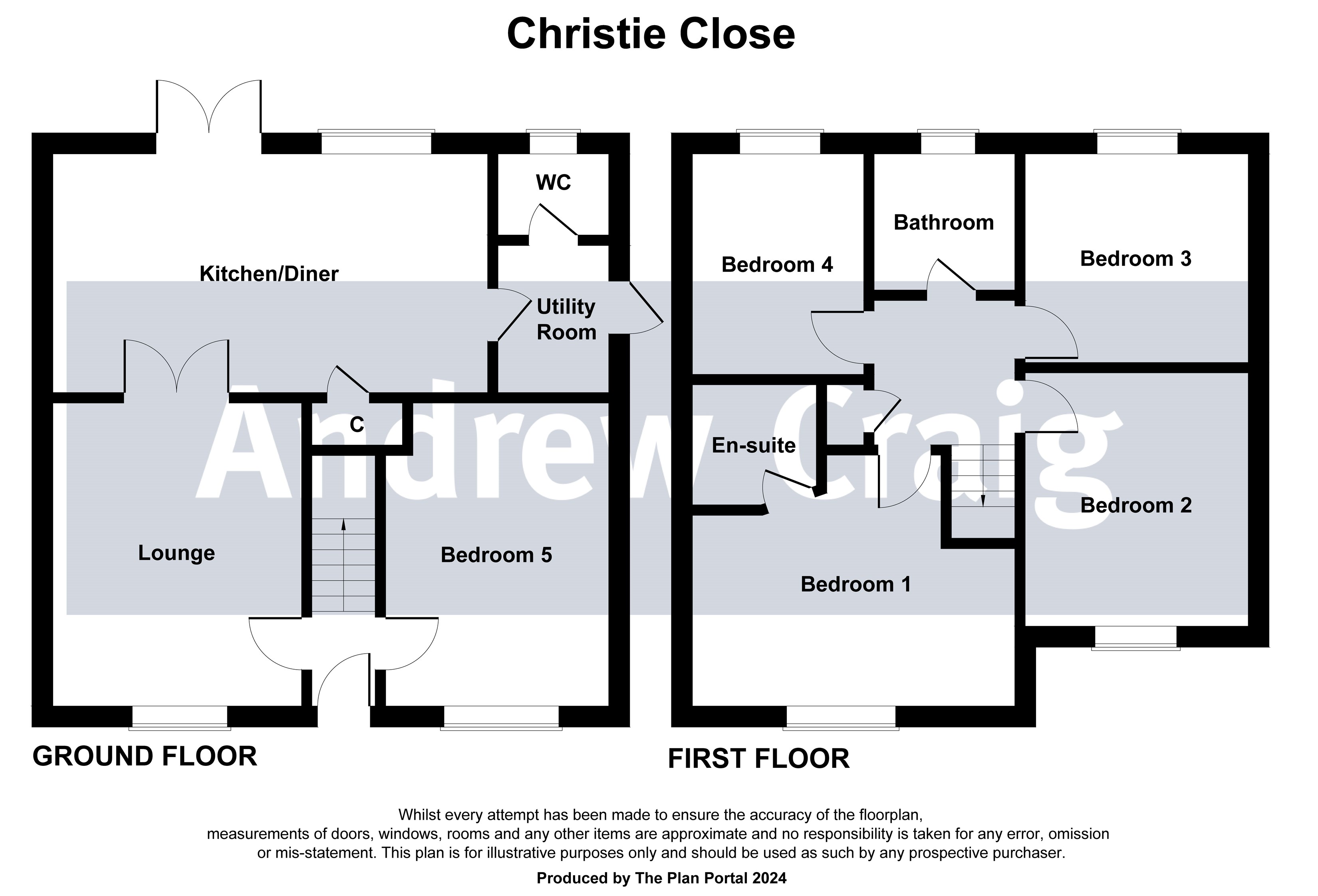 5 bed detached house for sale in Christie Close, South Shields - Property floorplan