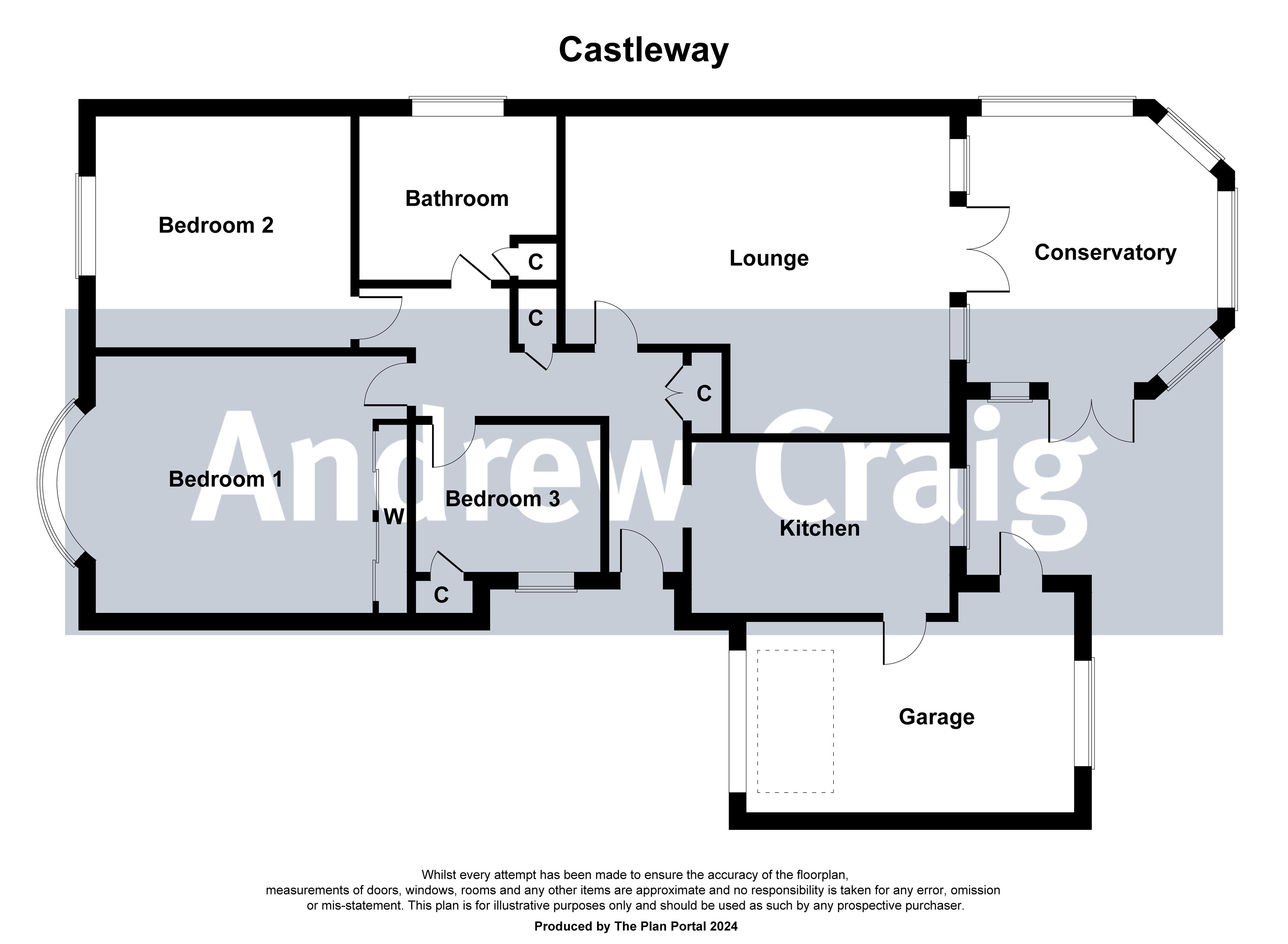 3 bed detached bungalow for sale in Castle Way, Dinnington - Property floorplan