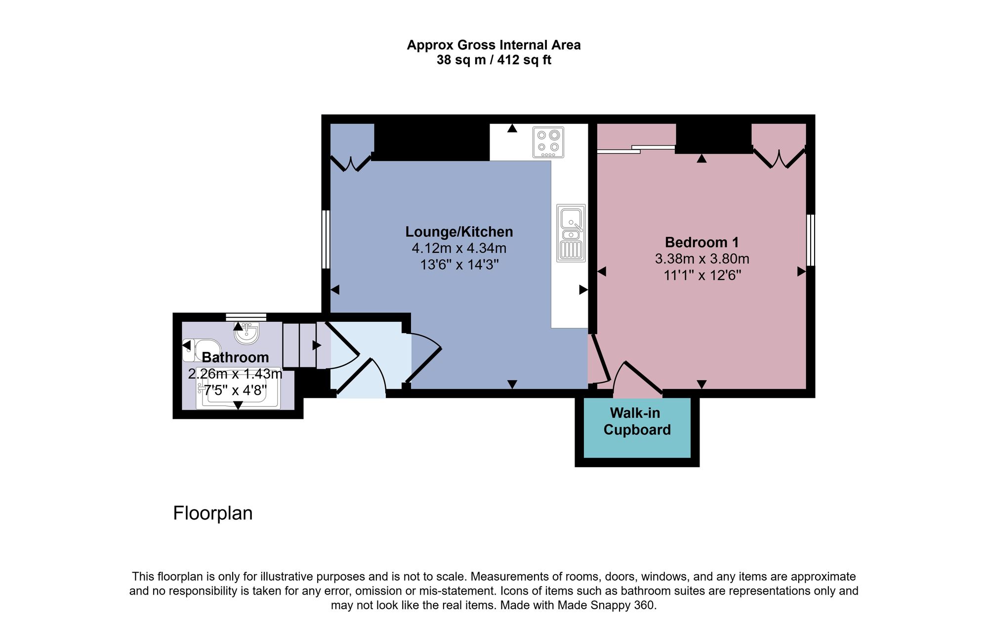 1 bed flat for sale in Ramoyle, Dunblane, FK15 - Property floorplan