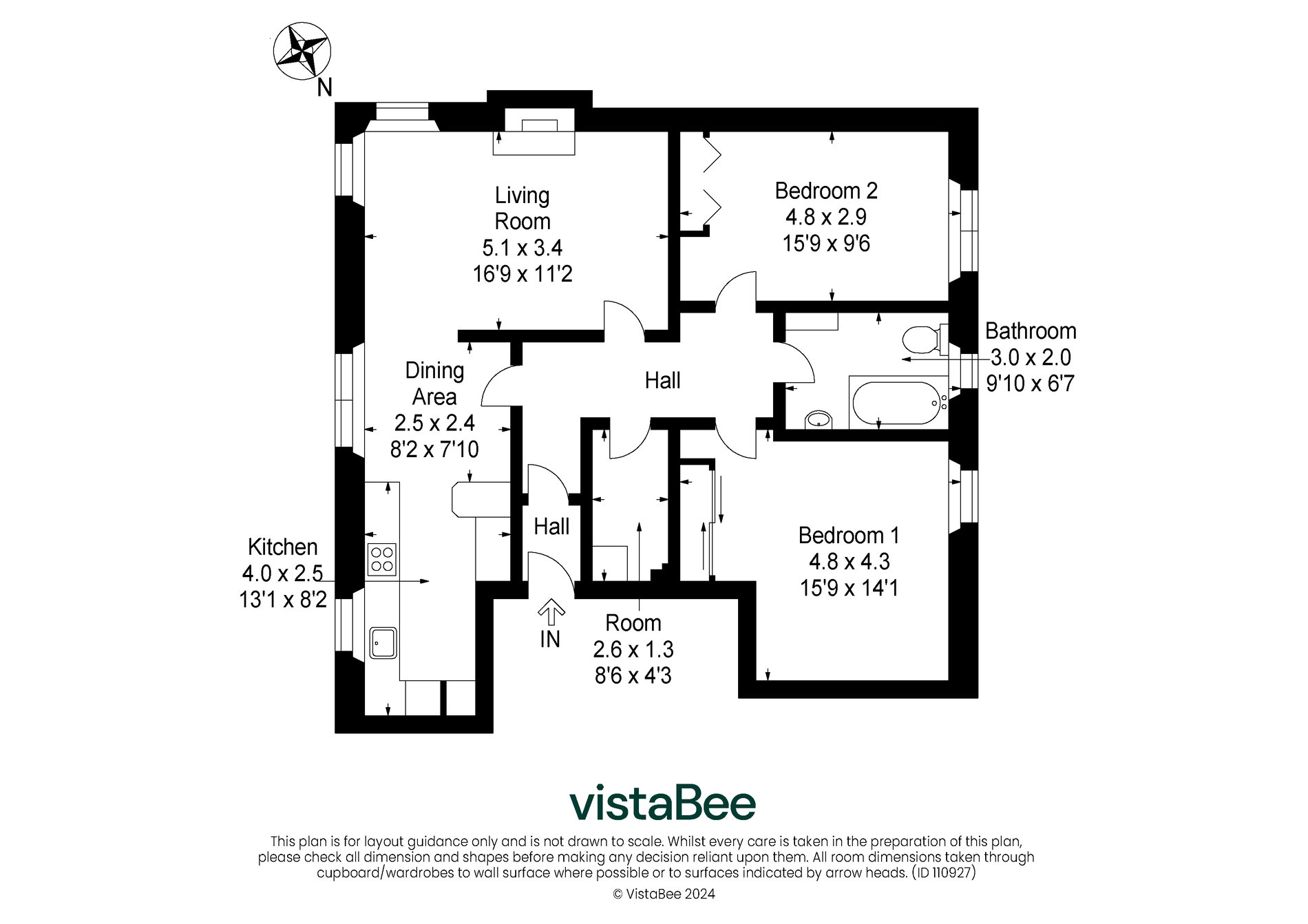 2 bed flat for sale in Allanwater Apartments, Stirling - Property floorplan