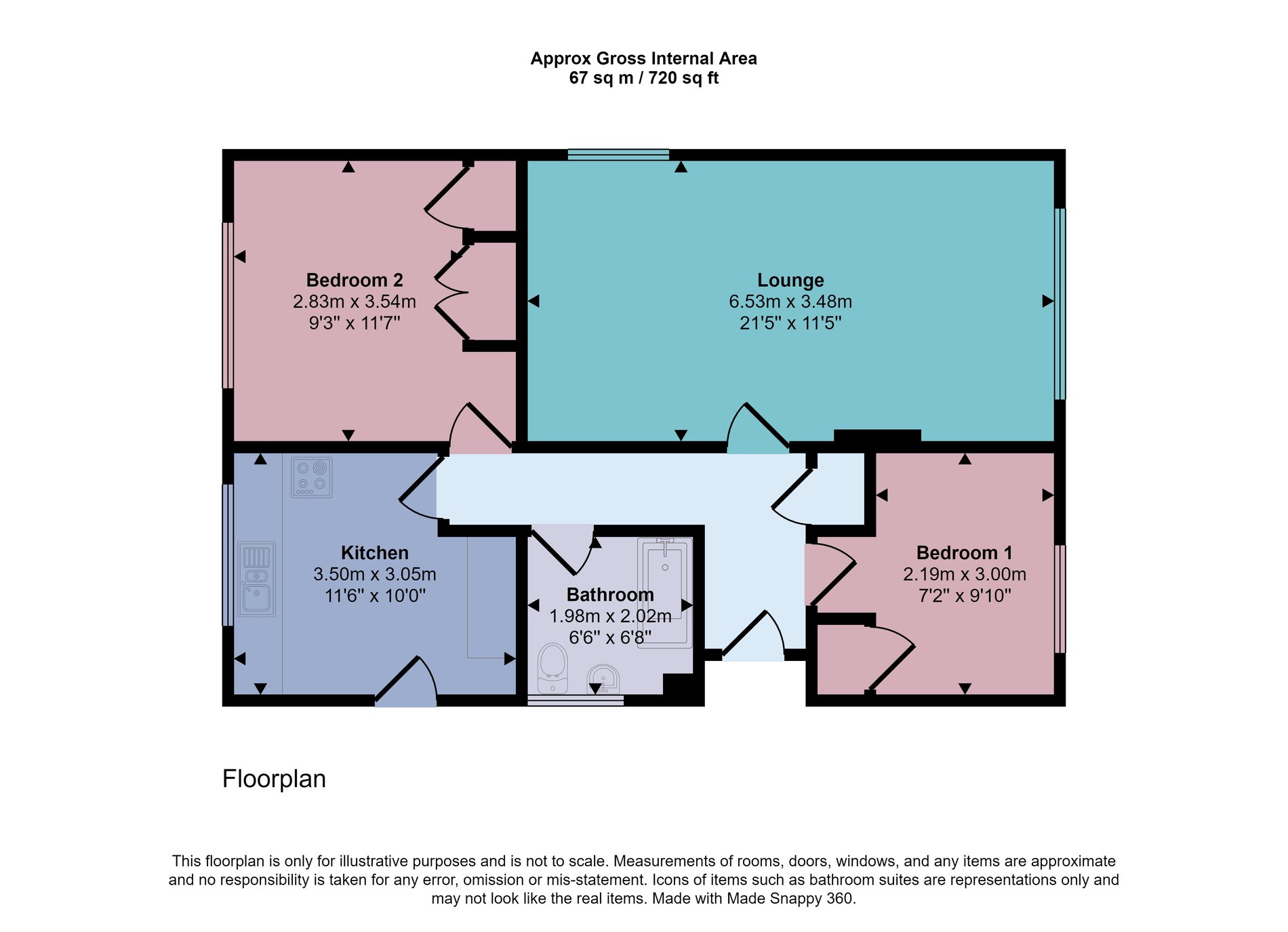 2 bed bungalow for sale in Argyle Terrace, Dunblane - Property floorplan