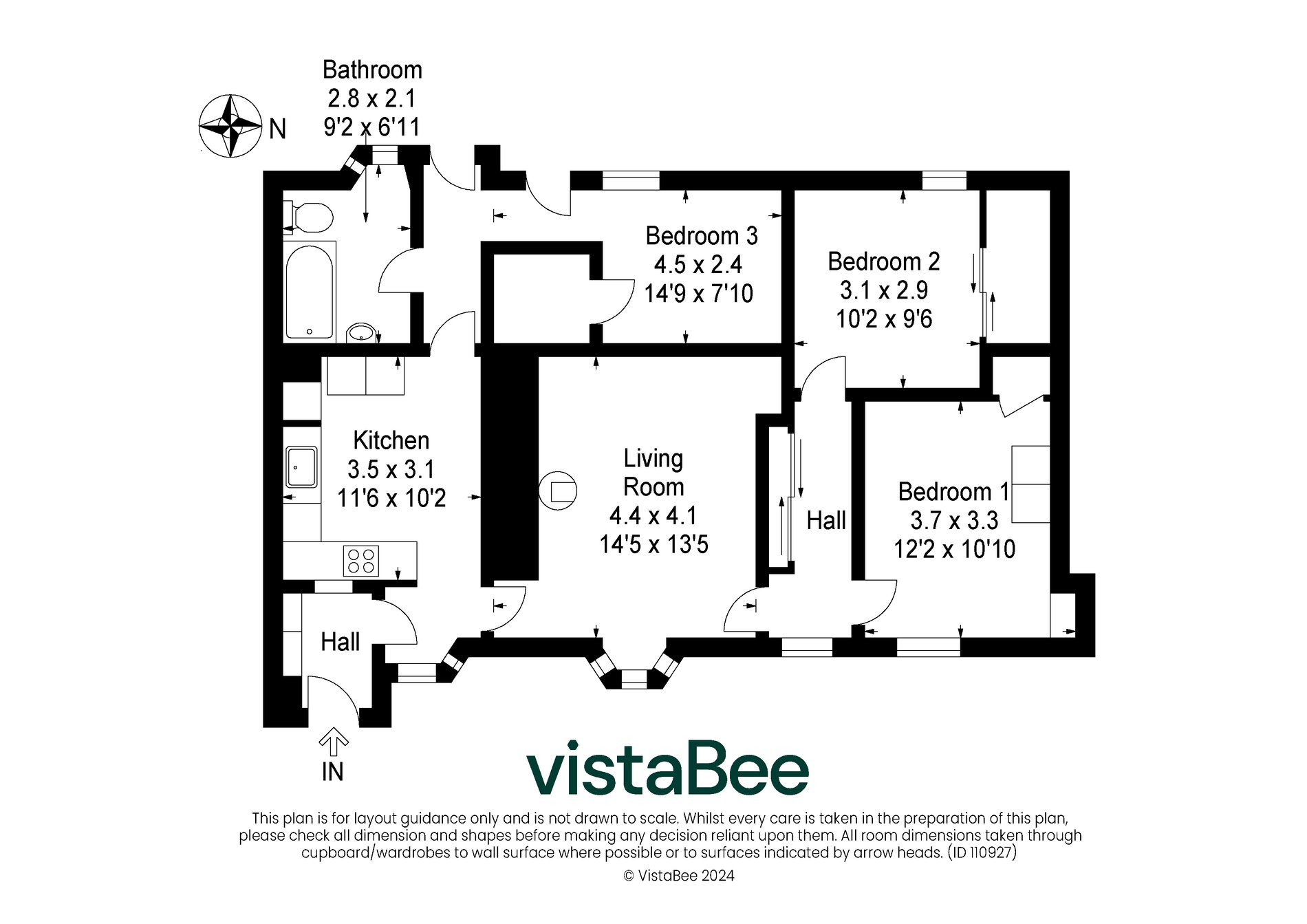 3 bed ground floor flat for sale in Front Street, Dunblane - Property floorplan