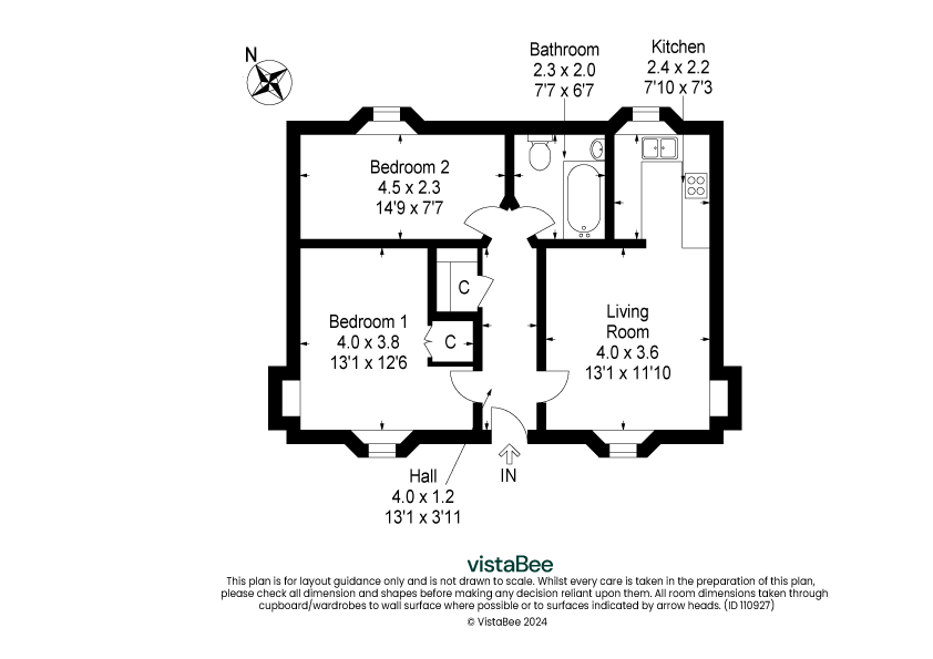 2 bed flat for sale in The Square, Dunblane - Property floorplan