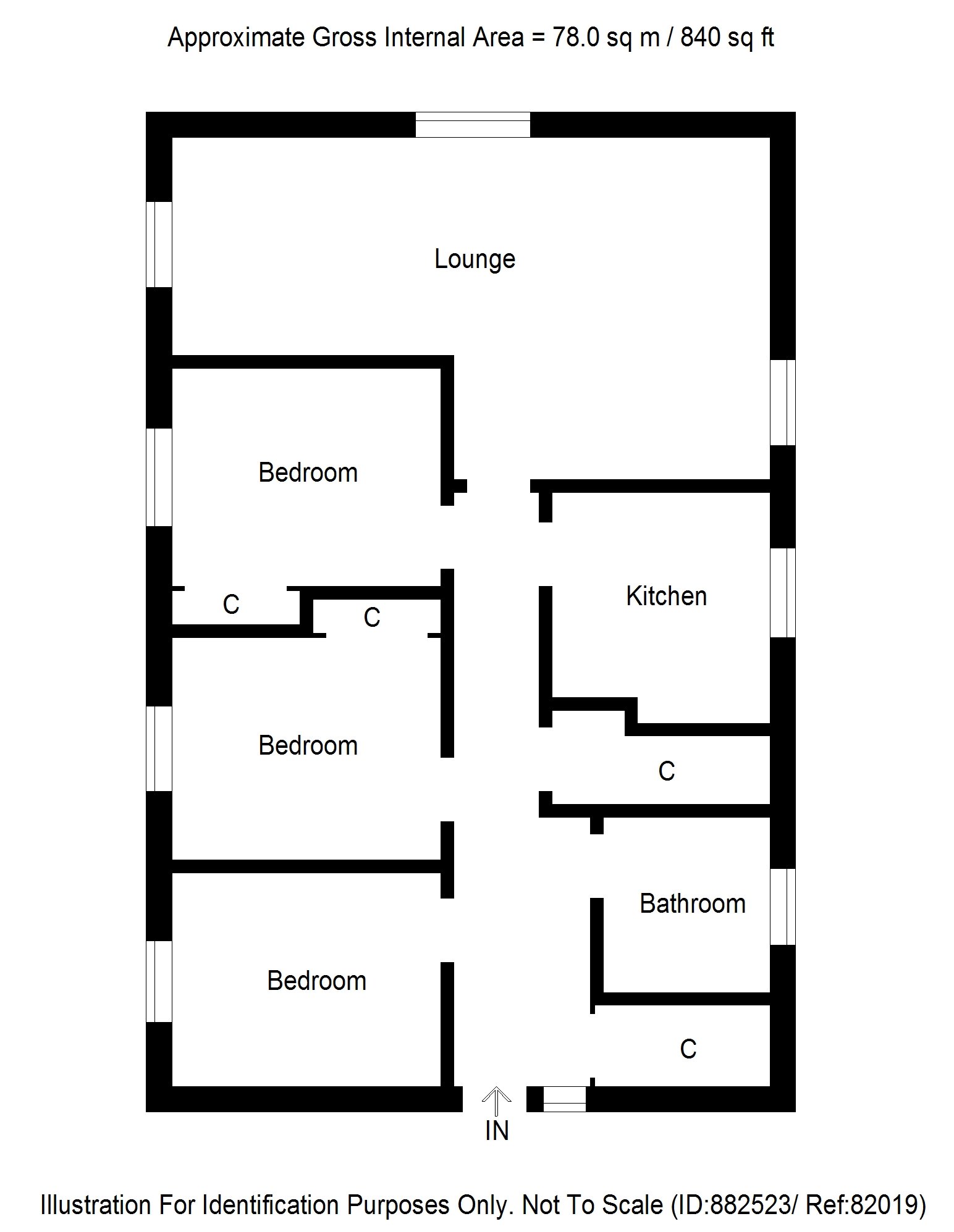 3 bed flat for sale in Buccleuch Court, Dunblane - Property floorplan