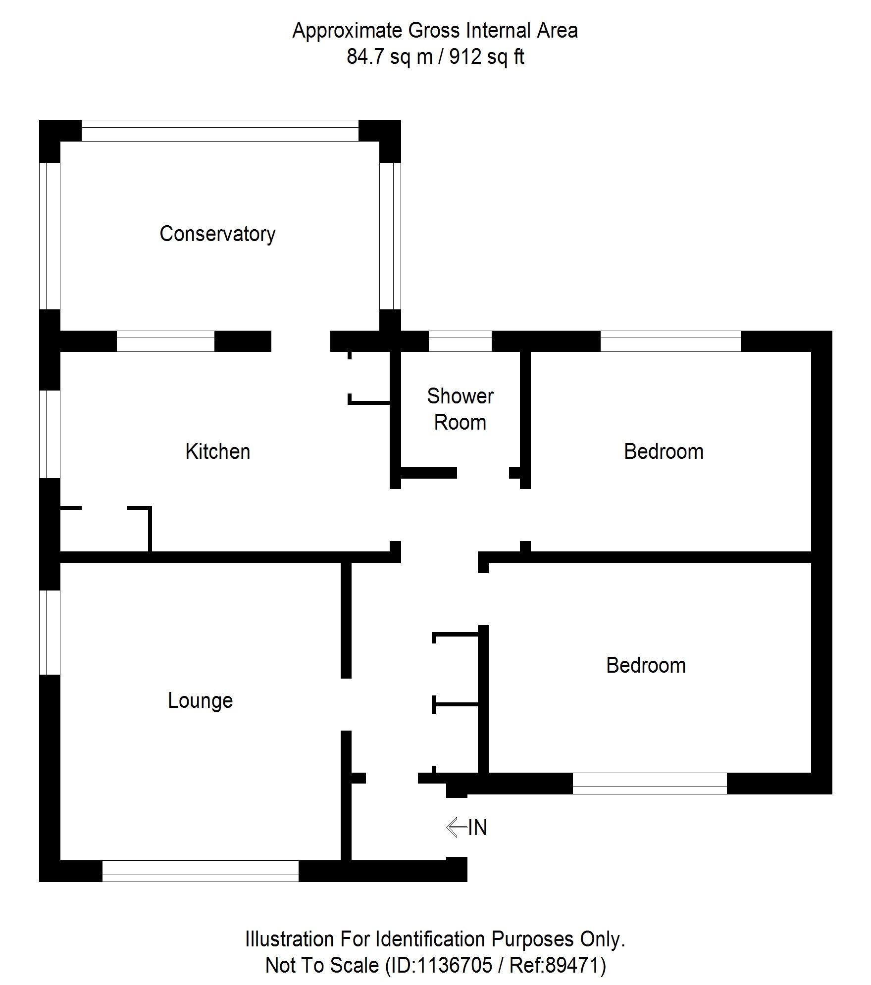 2 bed bungalow for sale in The Glebe, Killin - Property floorplan