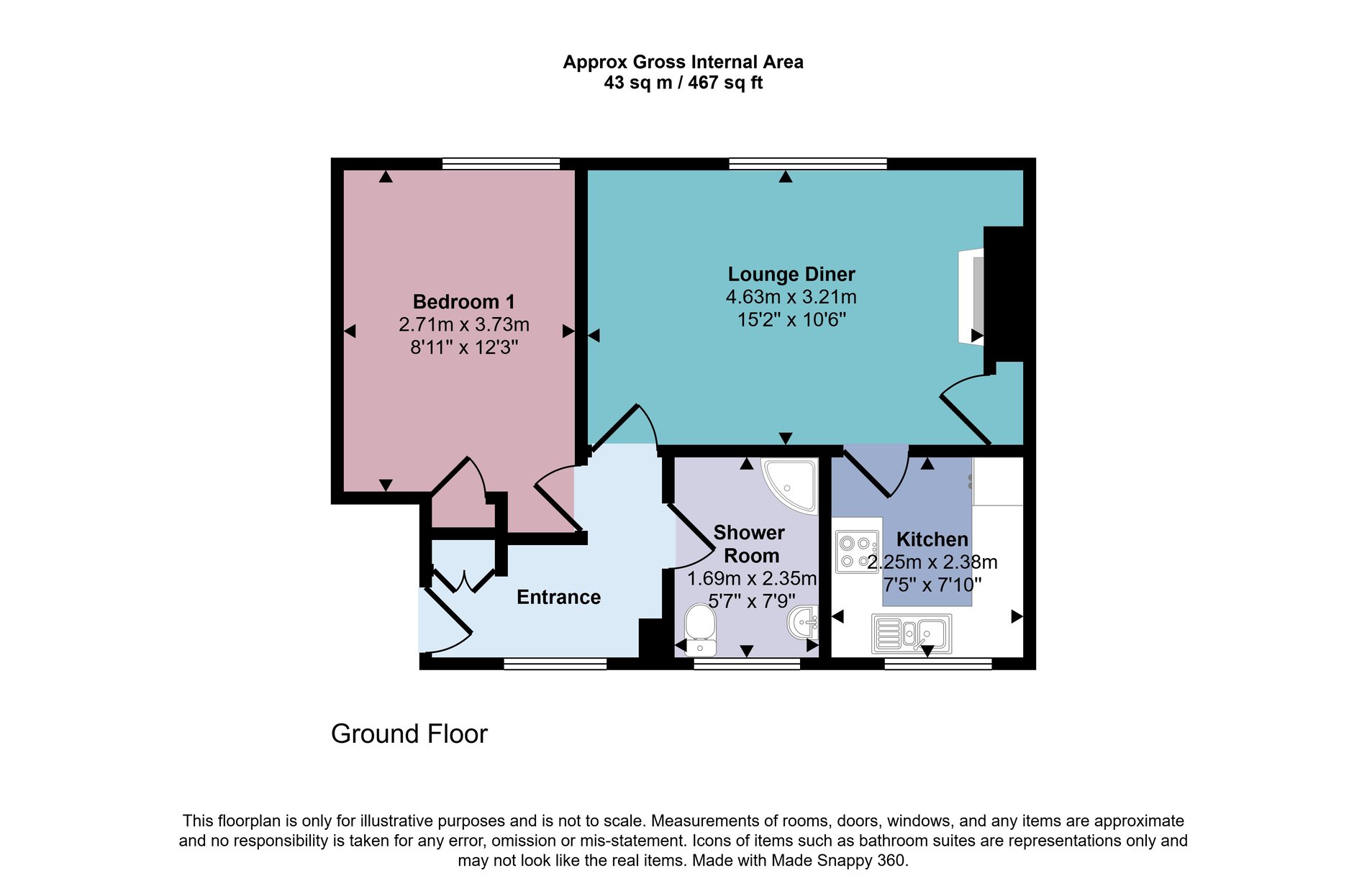 1 bed flat for sale in Springbank Crescent, Dunblane - Property floorplan