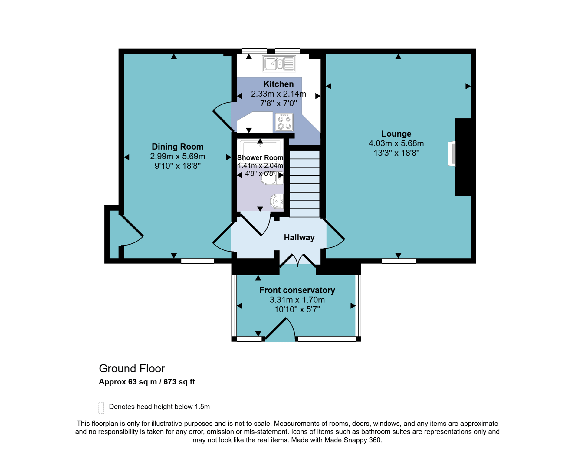 2 bed terraced house for sale in Bridgend, Callander - Property floorplan