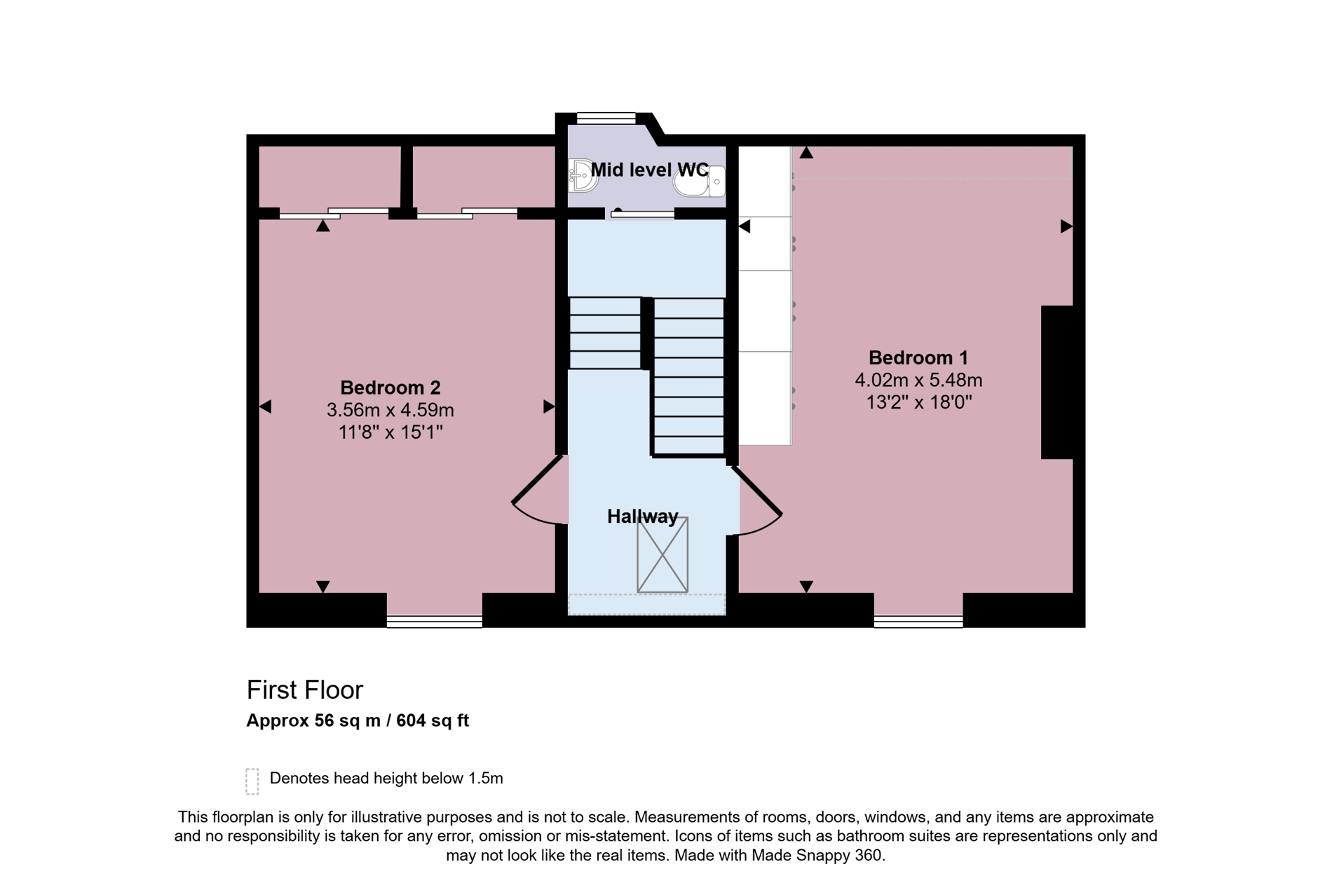 2 bed terraced house for sale in Bridgend, Callander - Property floorplan