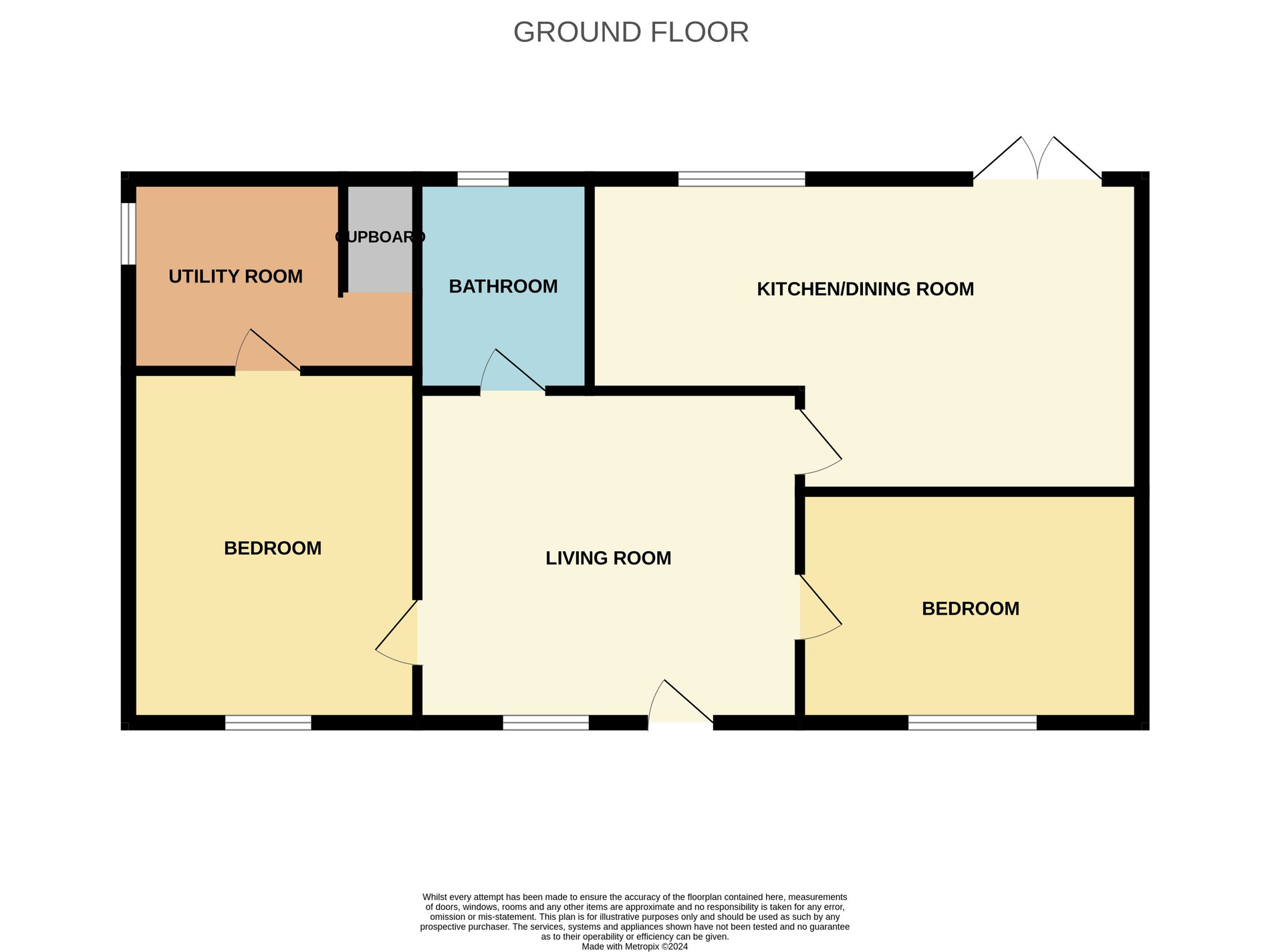 2 bed ground floor flat for sale in Front Street, Braco - Property floorplan