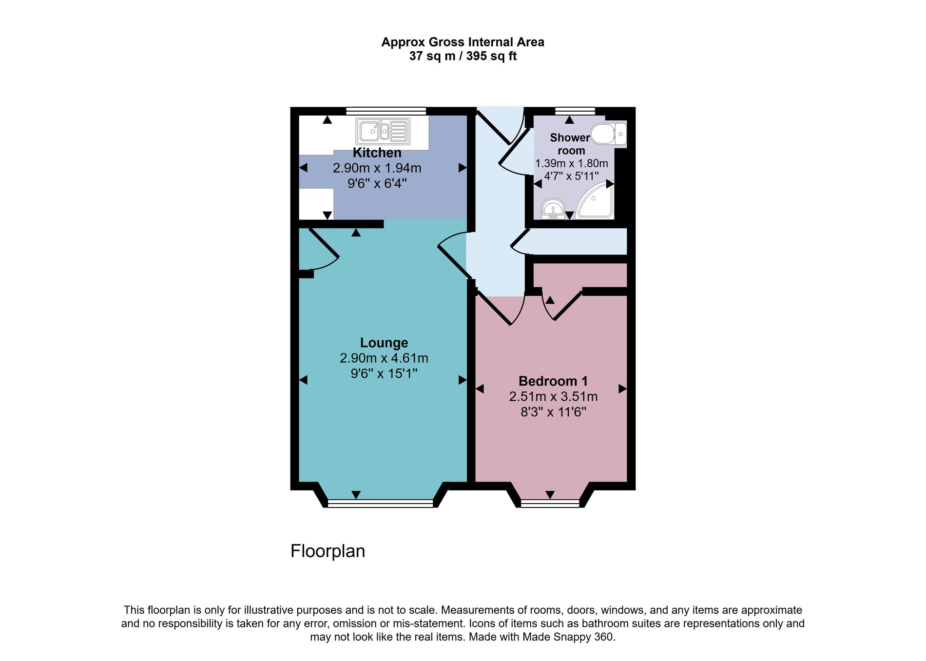 1 bed flat for sale in Front Street, Dunblane - Property floorplan