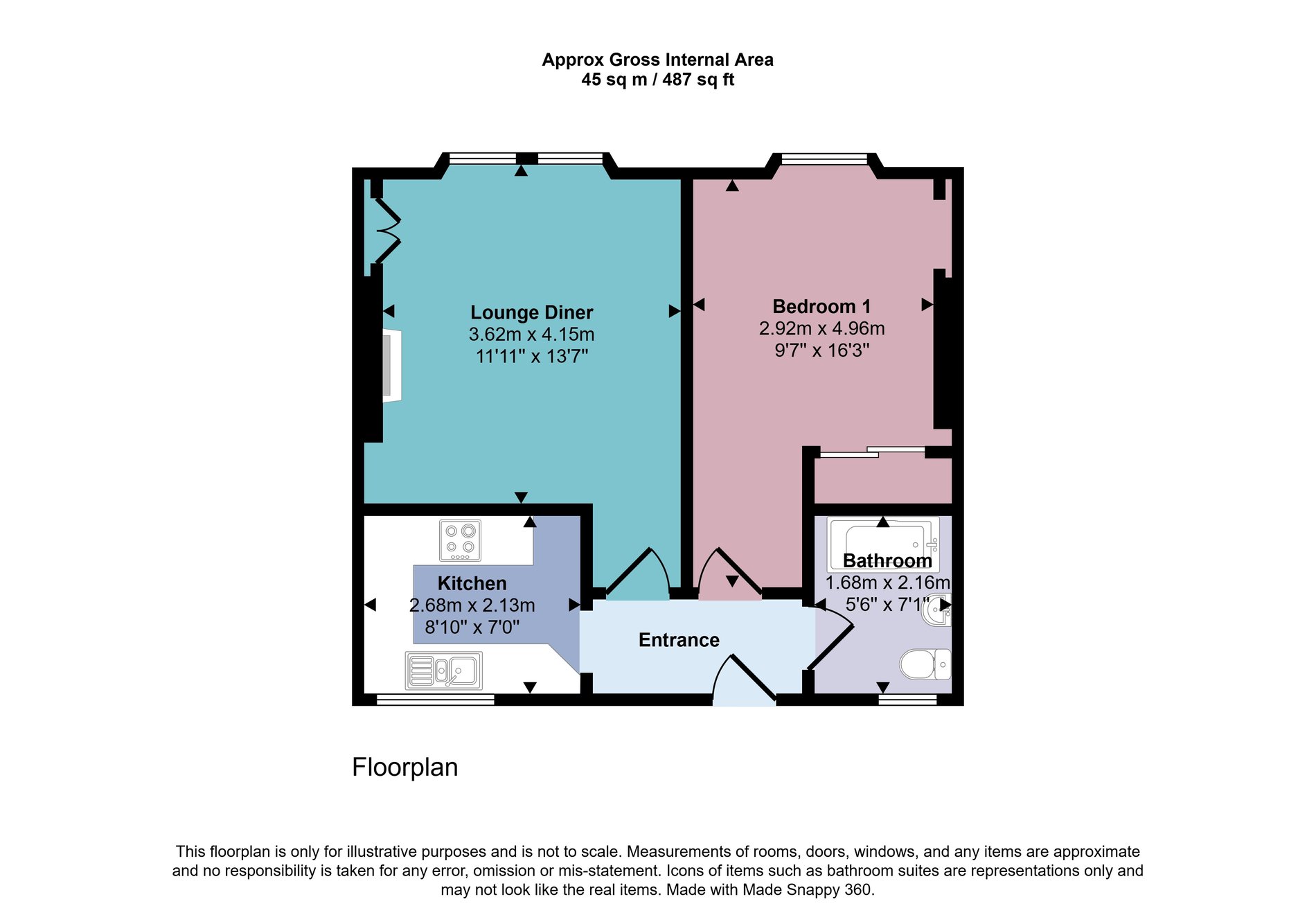 1 bed flat for sale in The Clachan, Dunblane - Property floorplan