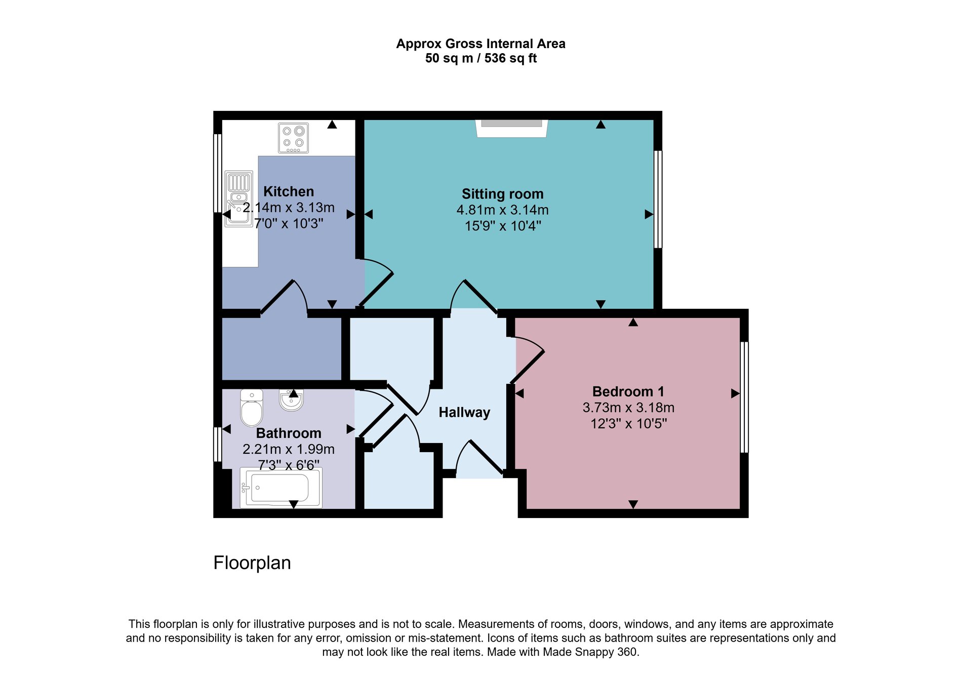 1 bed for sale in John R Gray Road, Dunblane - Property floorplan