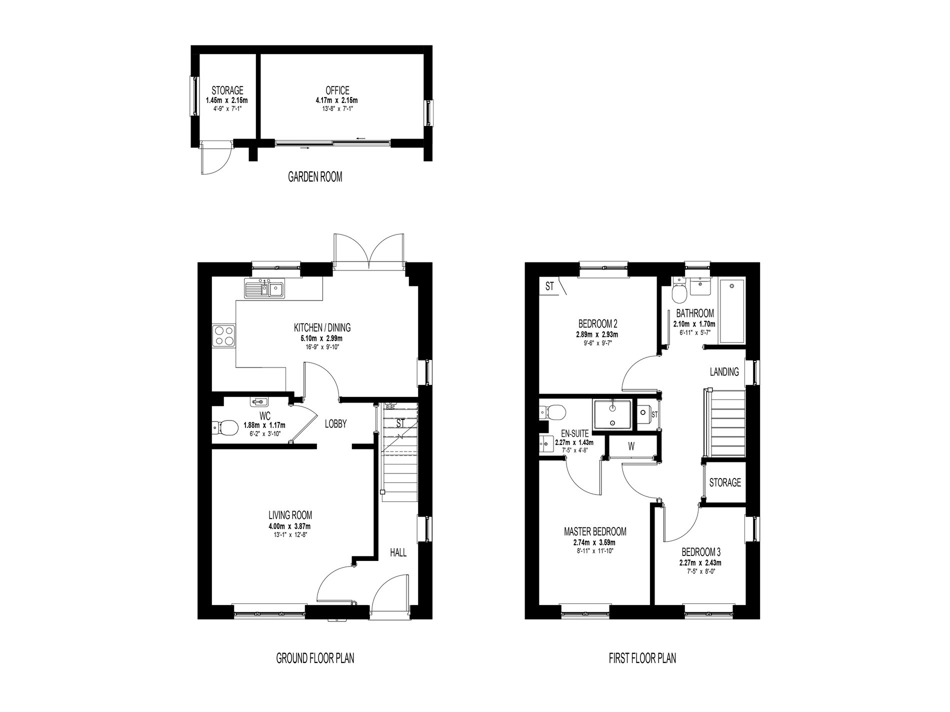 3 bed end of terrace house for sale in Young Road, Stirling - Property floorplan