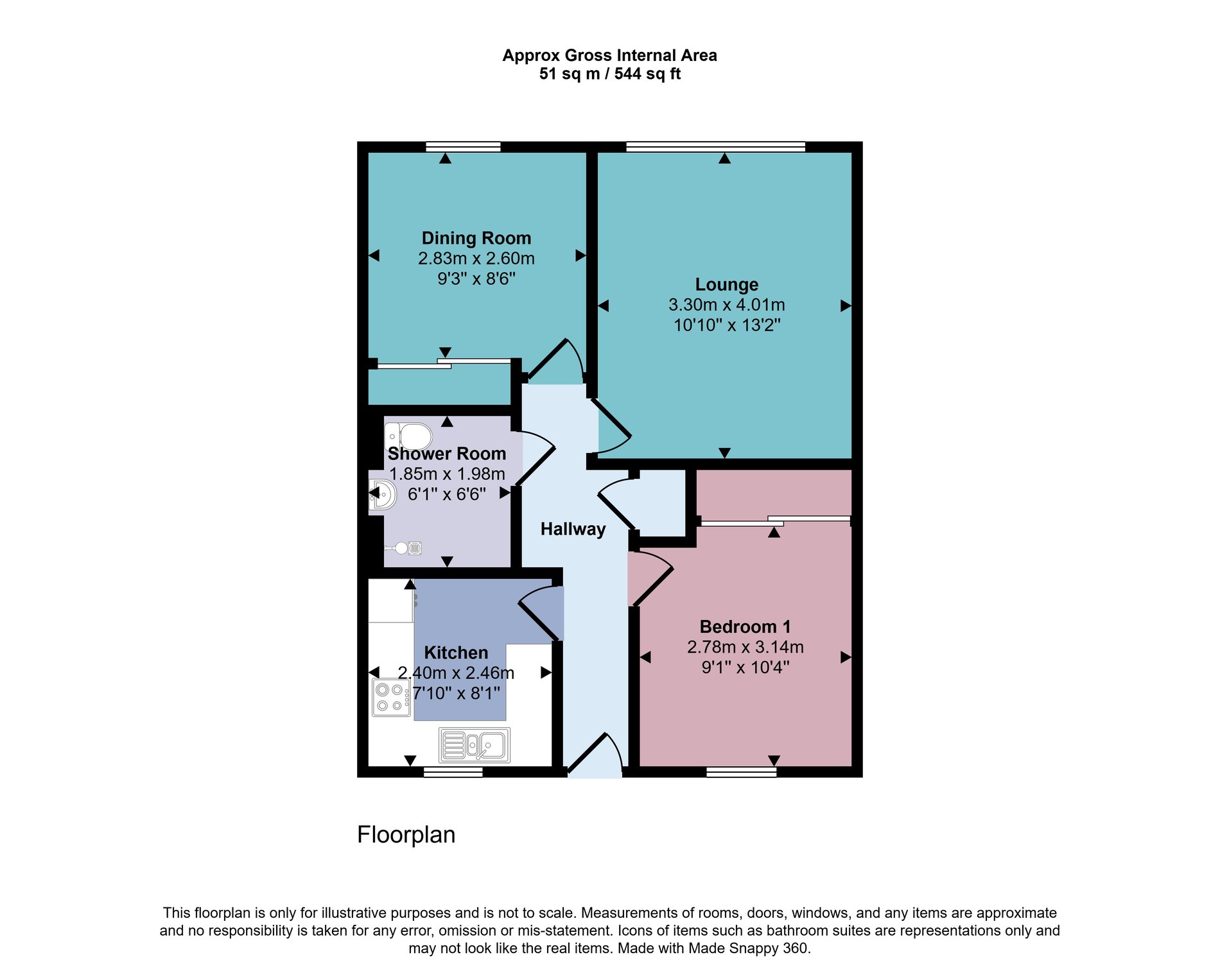 2 bed bungalow for sale in Holmehill Court, Dunblane - Property floorplan