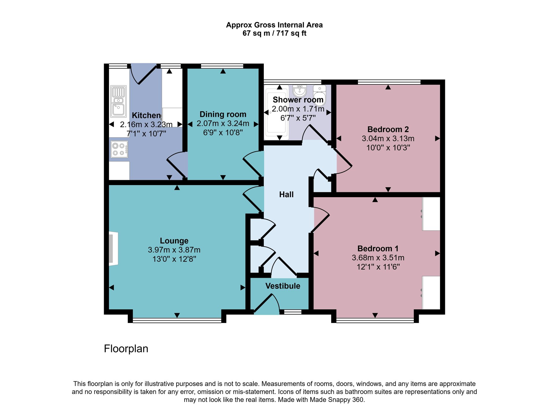 2 bed bungalow for sale in Scott Drive, Dunblane - Property floorplan
