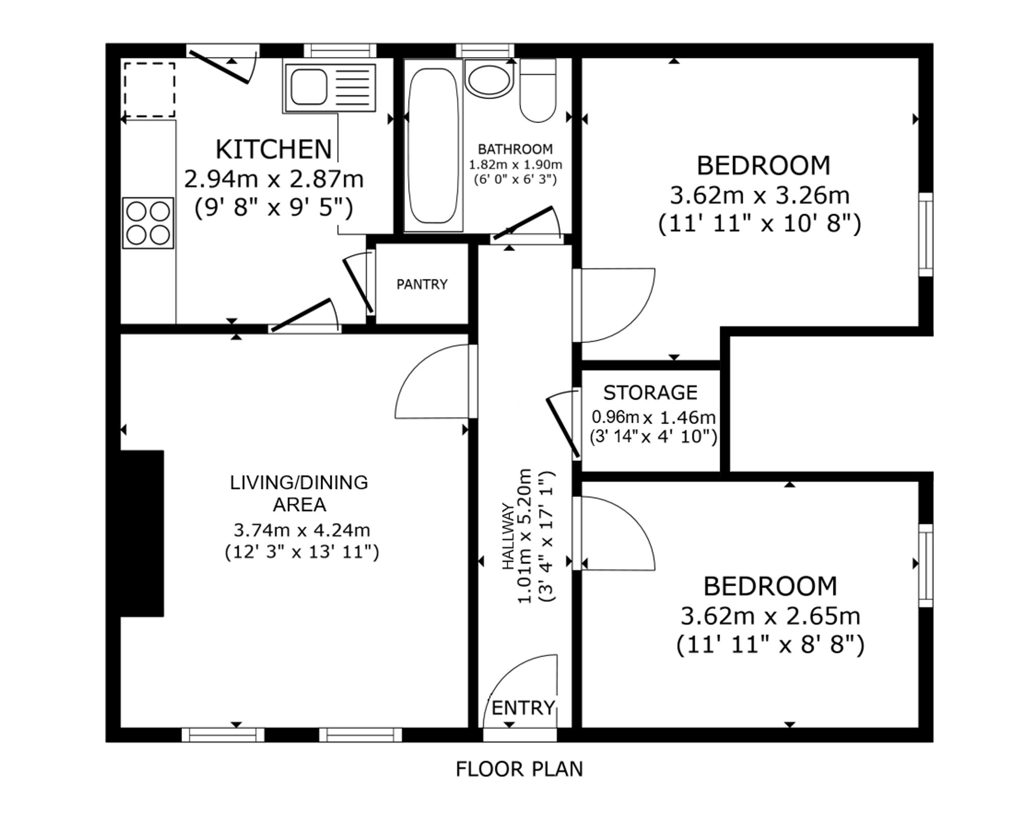 2 bed flat for sale in Perth Road, Dunblane, FK15 - Property floorplan