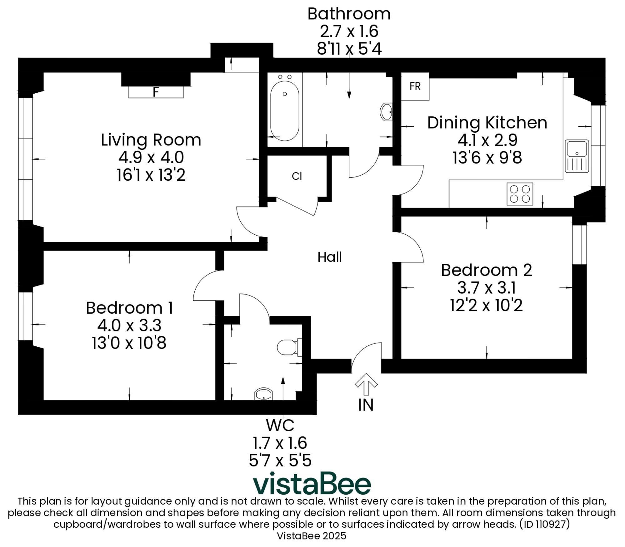 2 bed flat for sale in Springfield Terrace, Dunblane, FK15 - Property floorplan