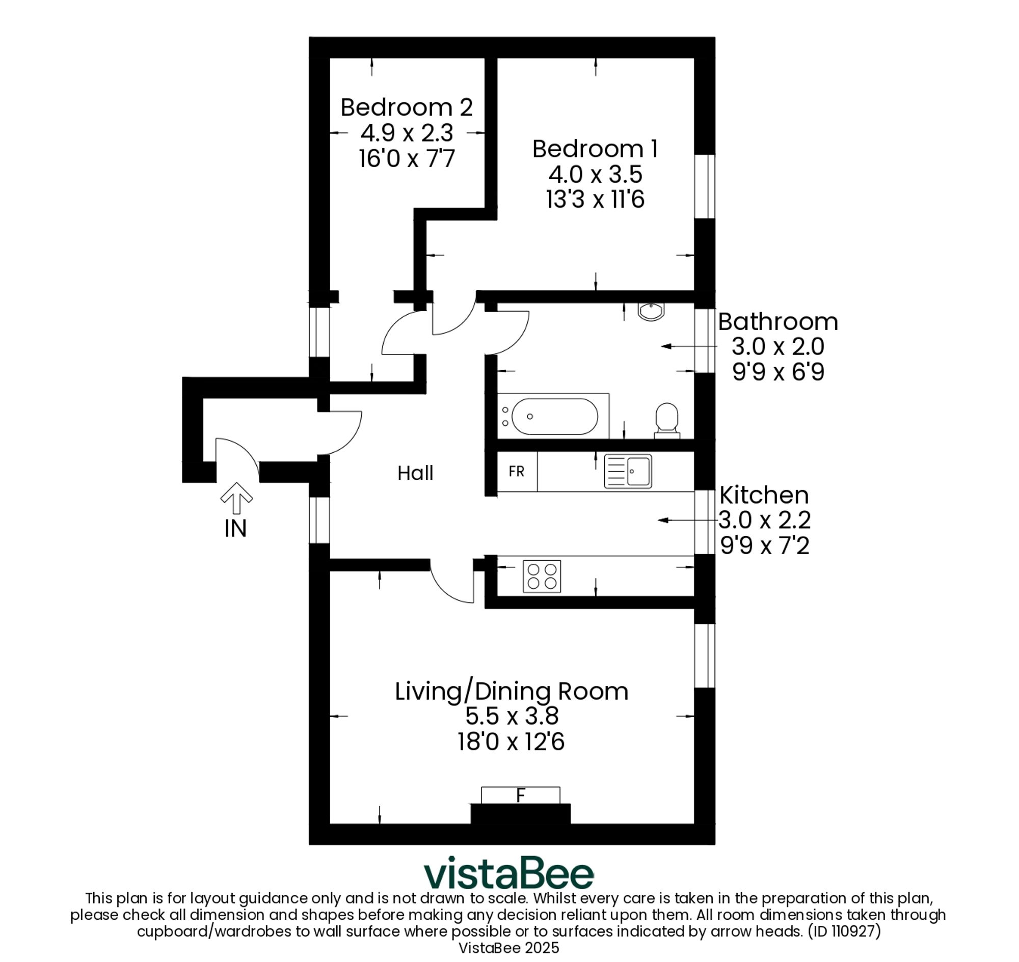 2 bed flat for sale in Stirling Street, Blackford, PH4 - Property floorplan