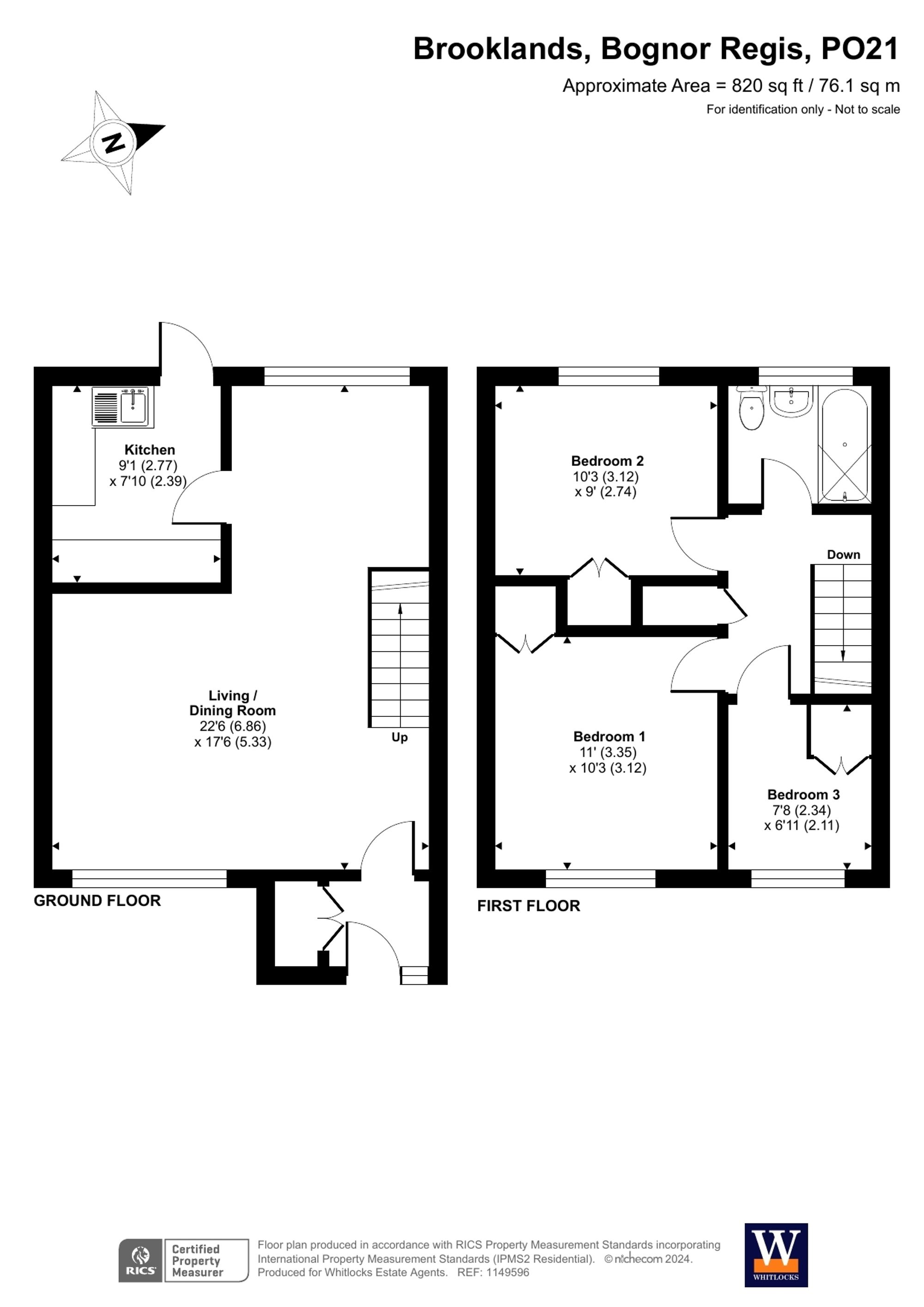 3 bed house for sale in Brooklands, Bognor Regis - Property floorplan