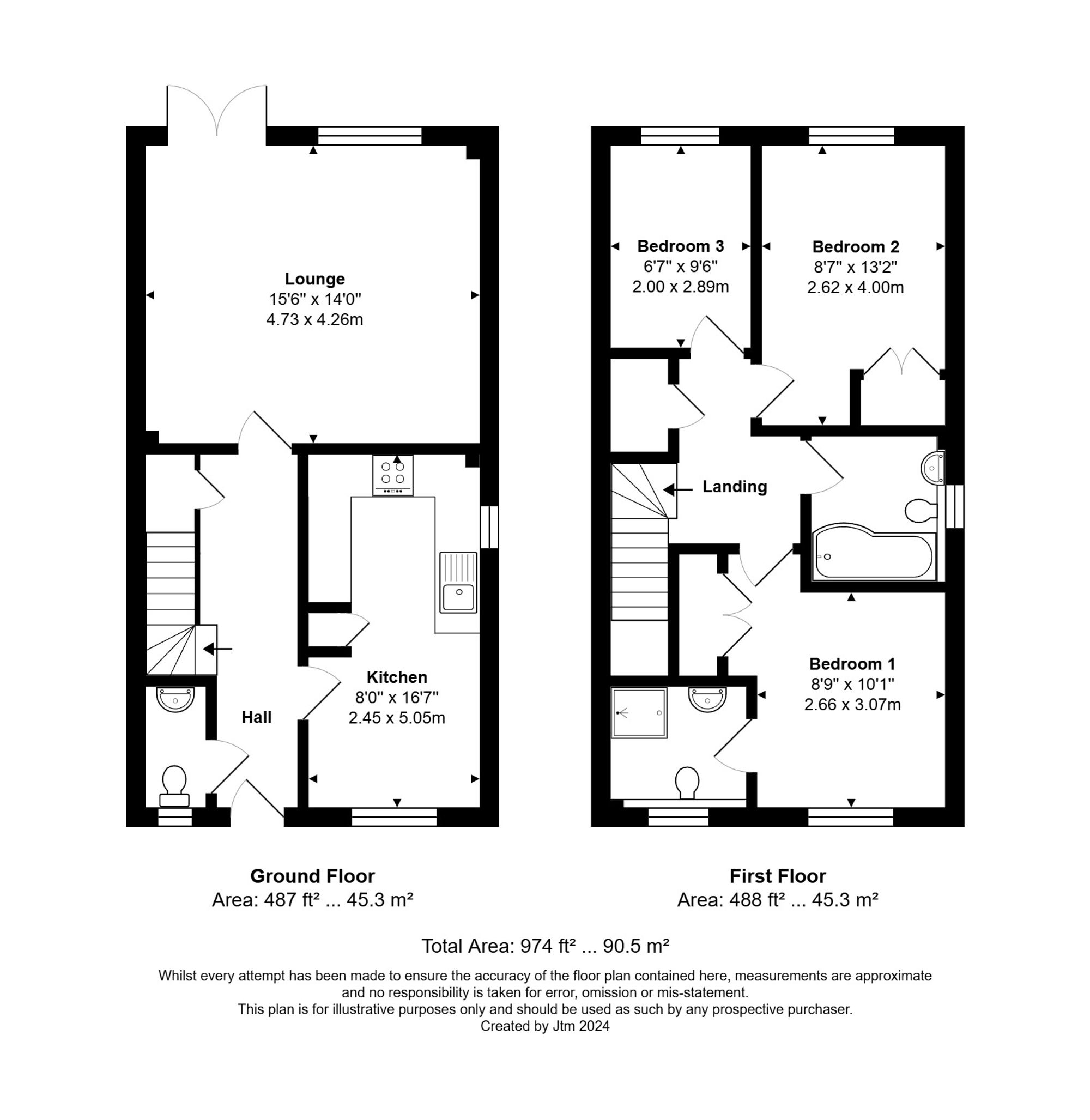 3 bed house for sale in Spinnaker View, Bognor Regis - Property floorplan