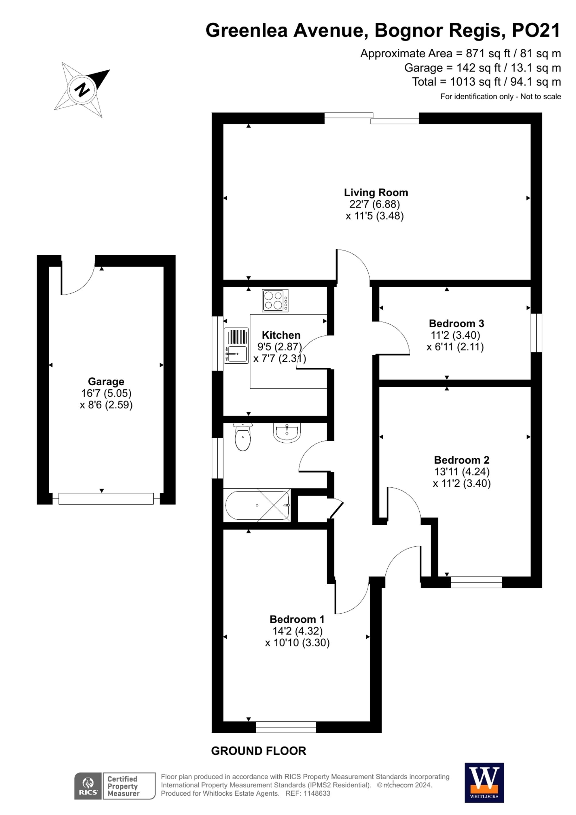 3 bed bungalow for sale in Greenlea Avenue, Bognor Regis - Property floorplan