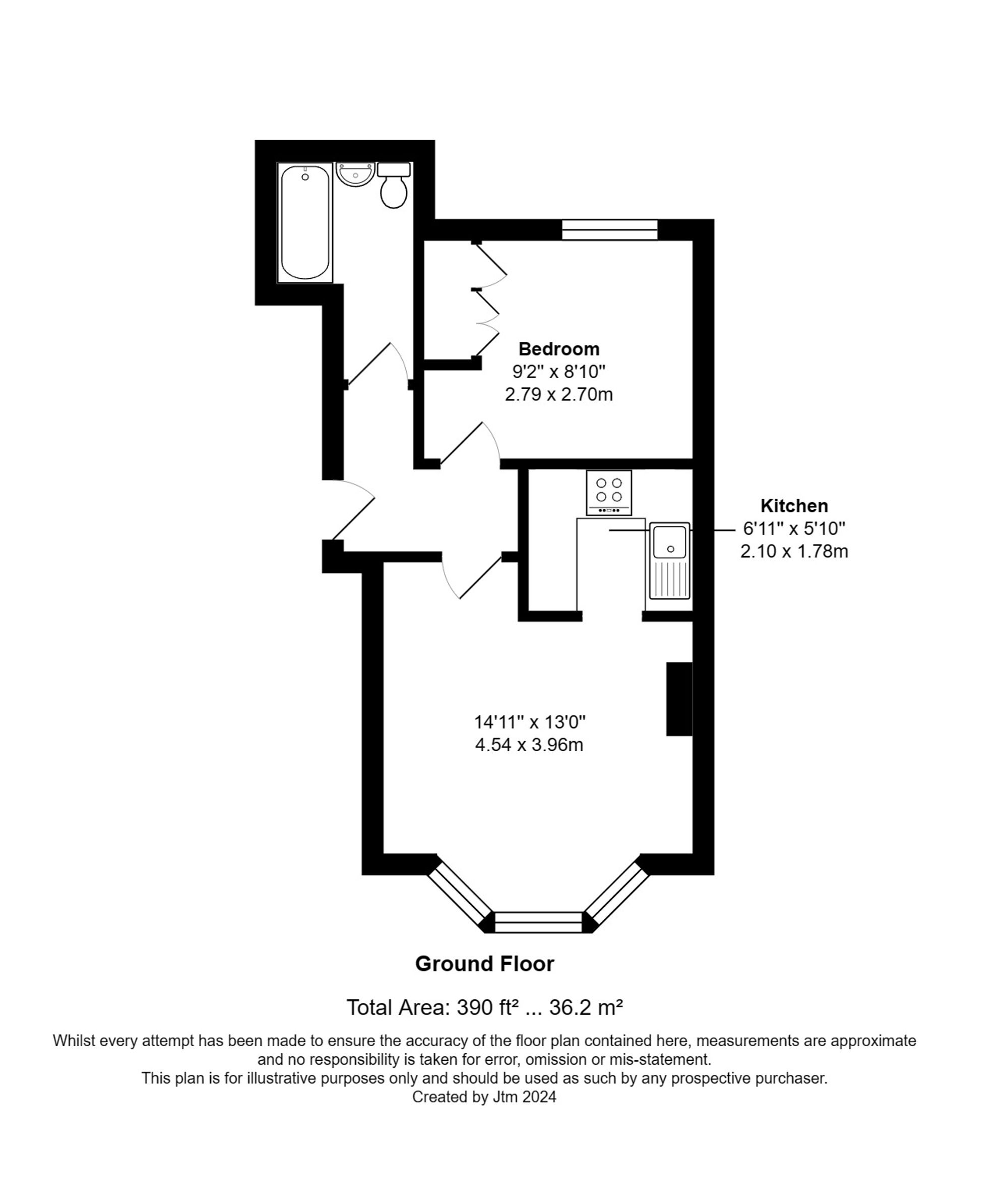 1 bed for sale in Aldwick Road, Bognor Regis - Property floorplan