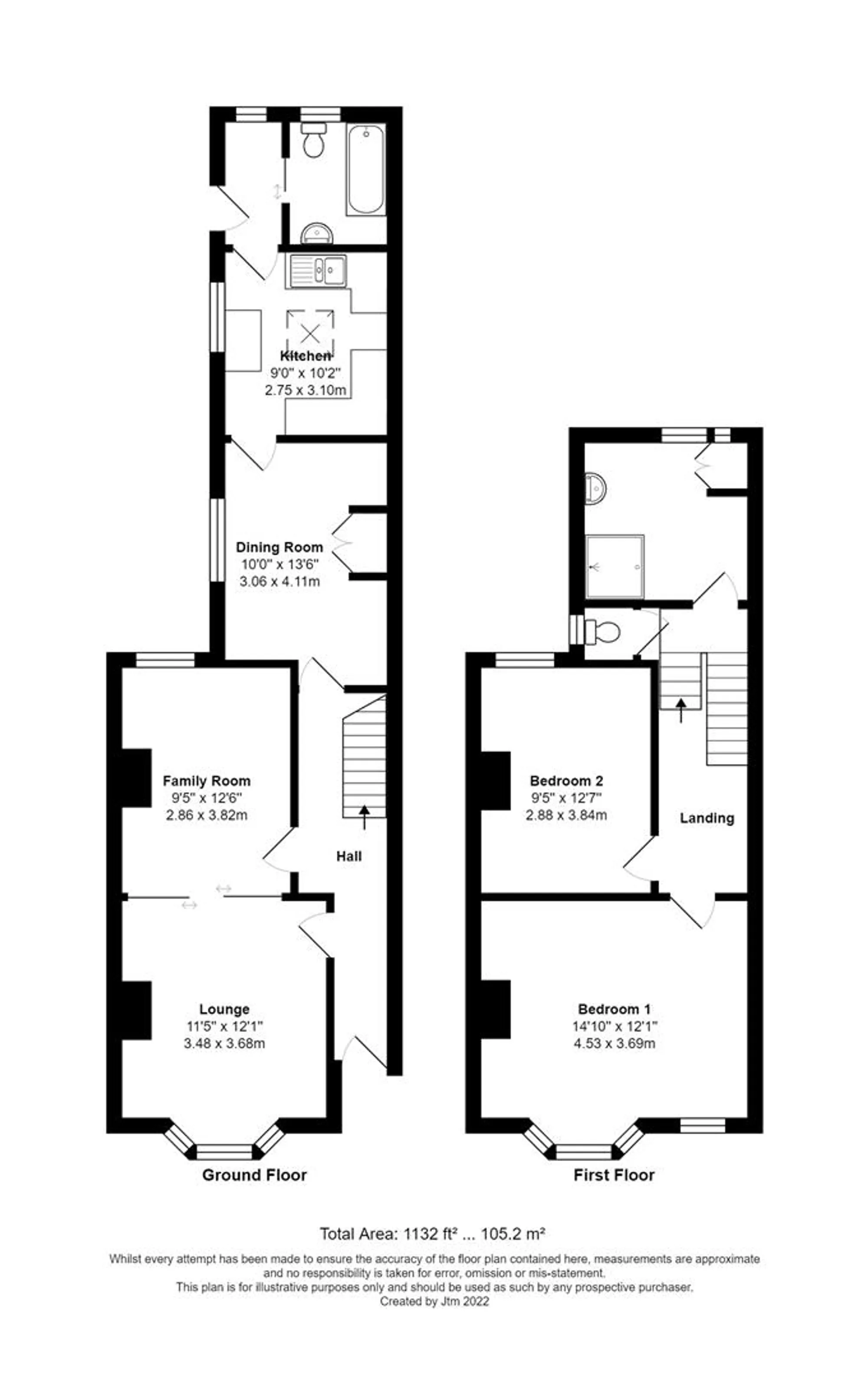 2 bed semi-detached house for sale in Longford Road, Bognor Regis - Property floorplan