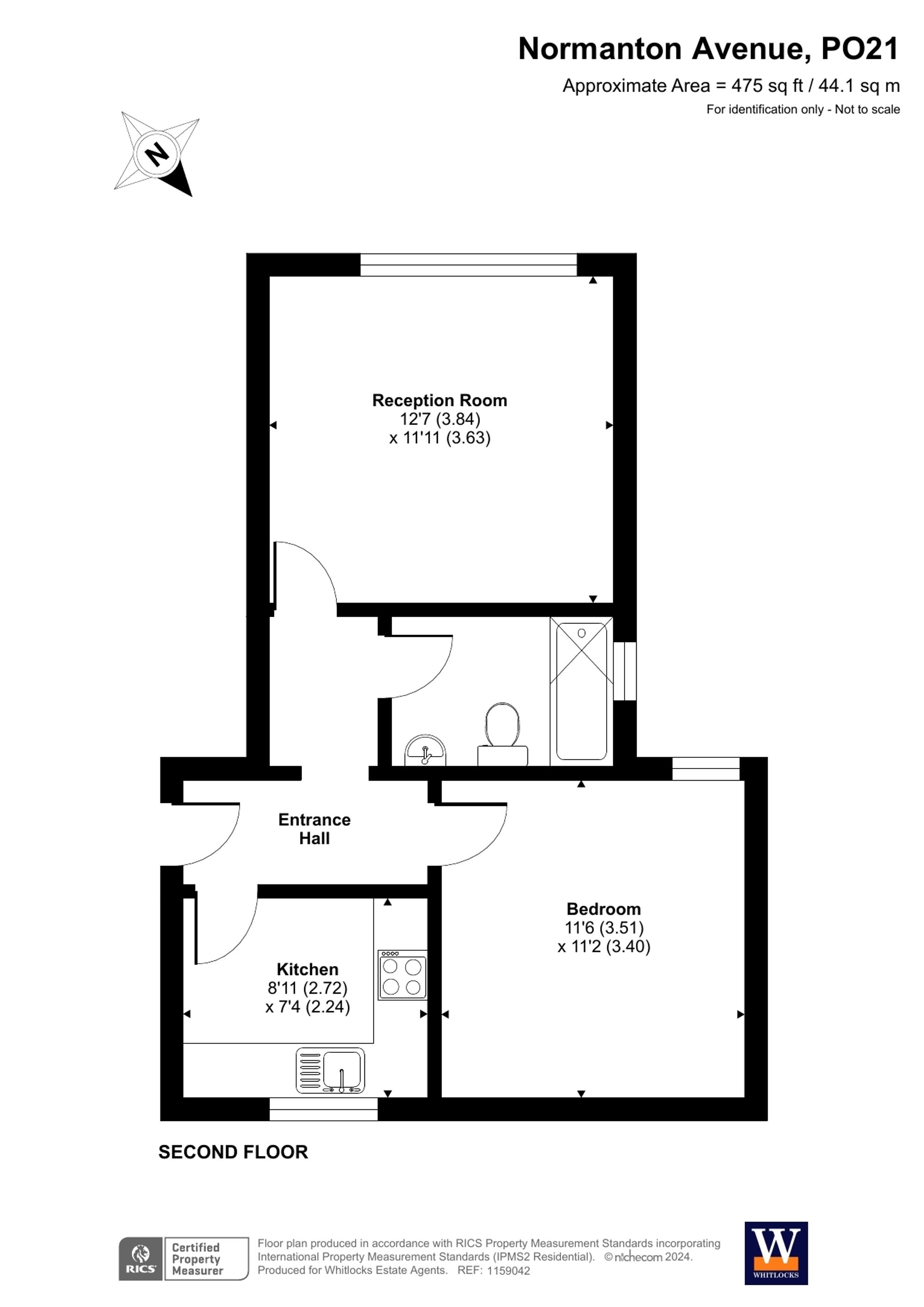 1 bed apartment for sale in Normanton Avenue, Bognor Regis - Property floorplan