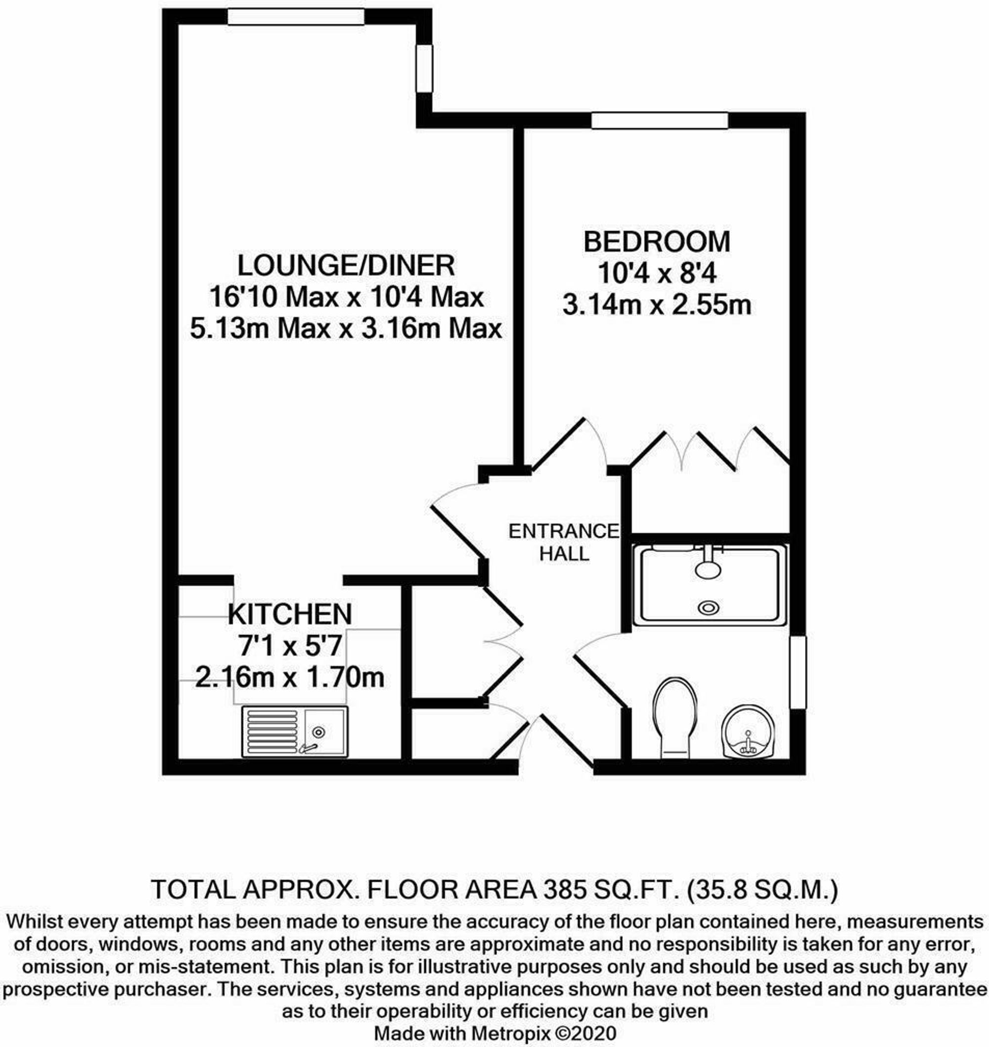 1 bed bungalow for sale in Pagham Road, Bognor Regis - Property floorplan