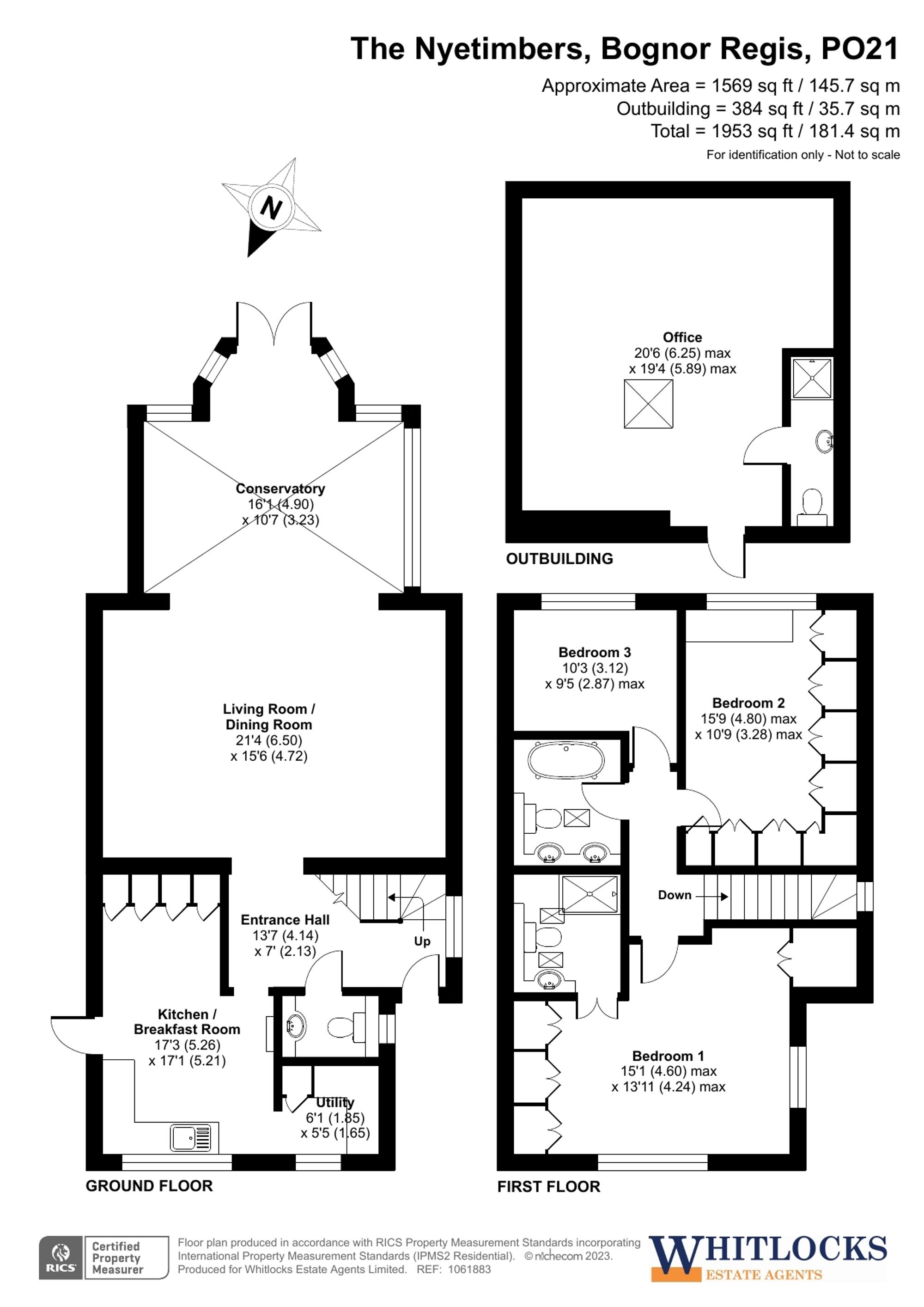 3 bed house for sale in The Nyetimbers, Bognor Regis - Property floorplan