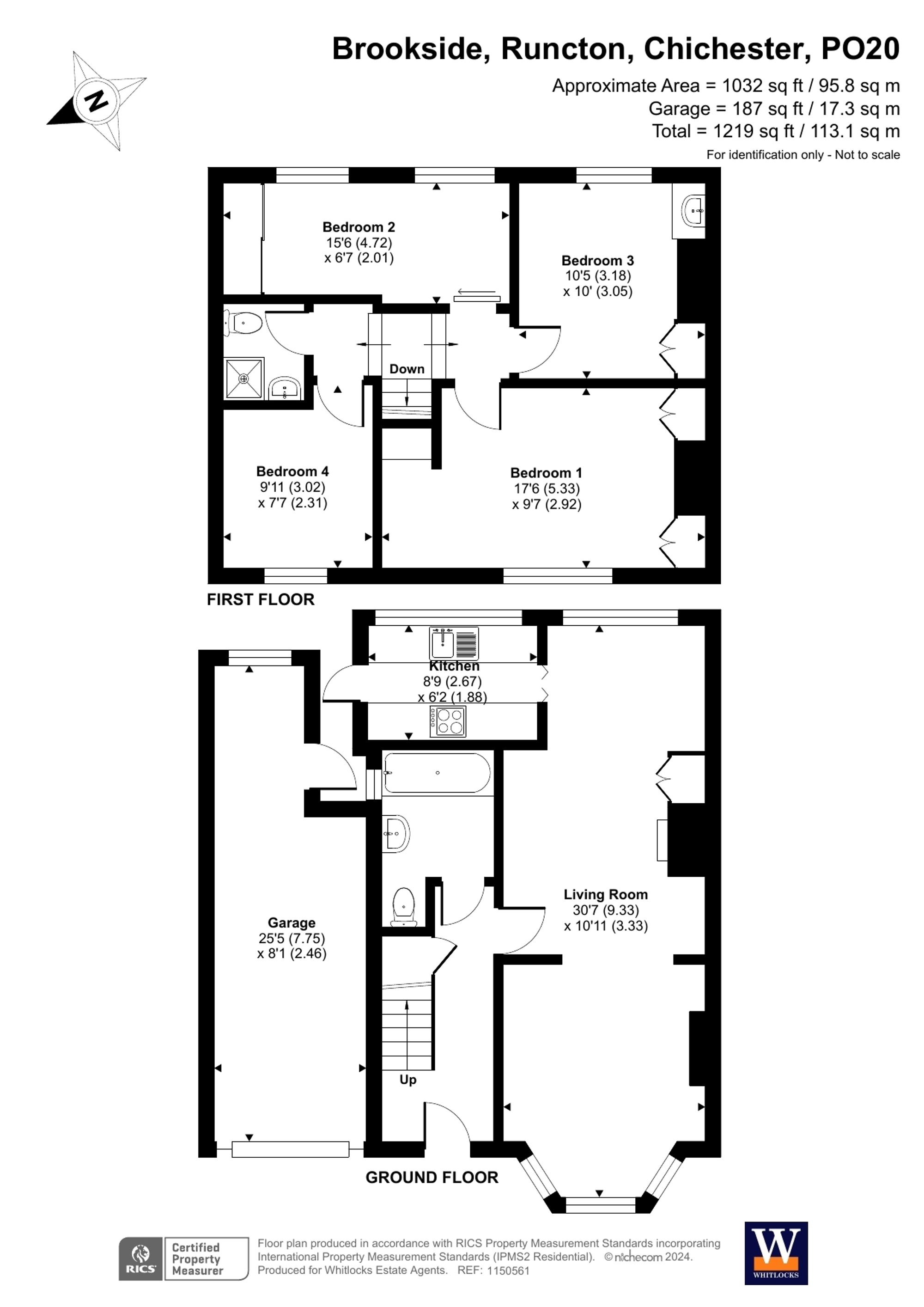 4 bed house for sale in Brookside, Chichester - Property floorplan