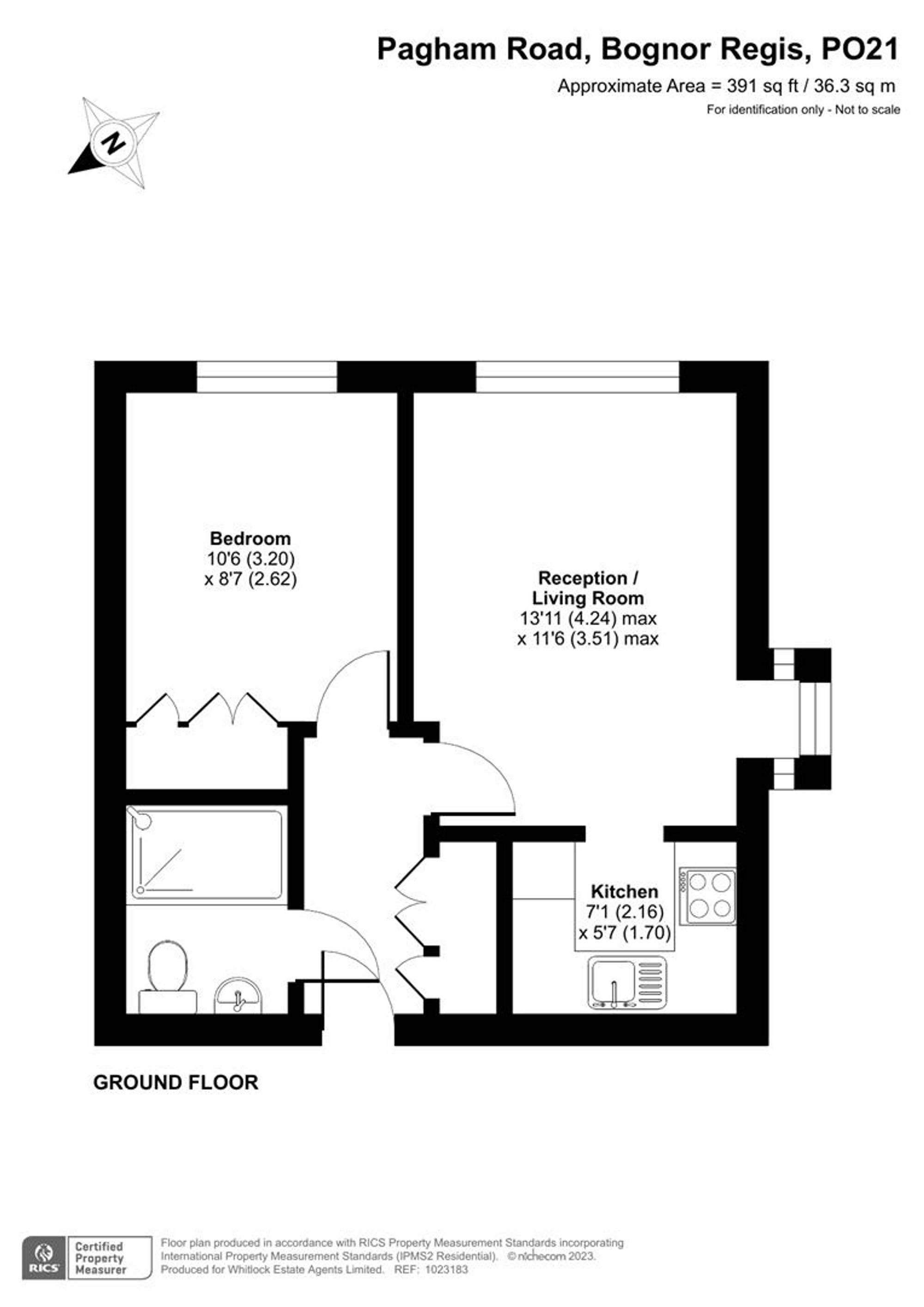 1 bed flat for sale in Pagham Road, Bognor Regis - Property floorplan