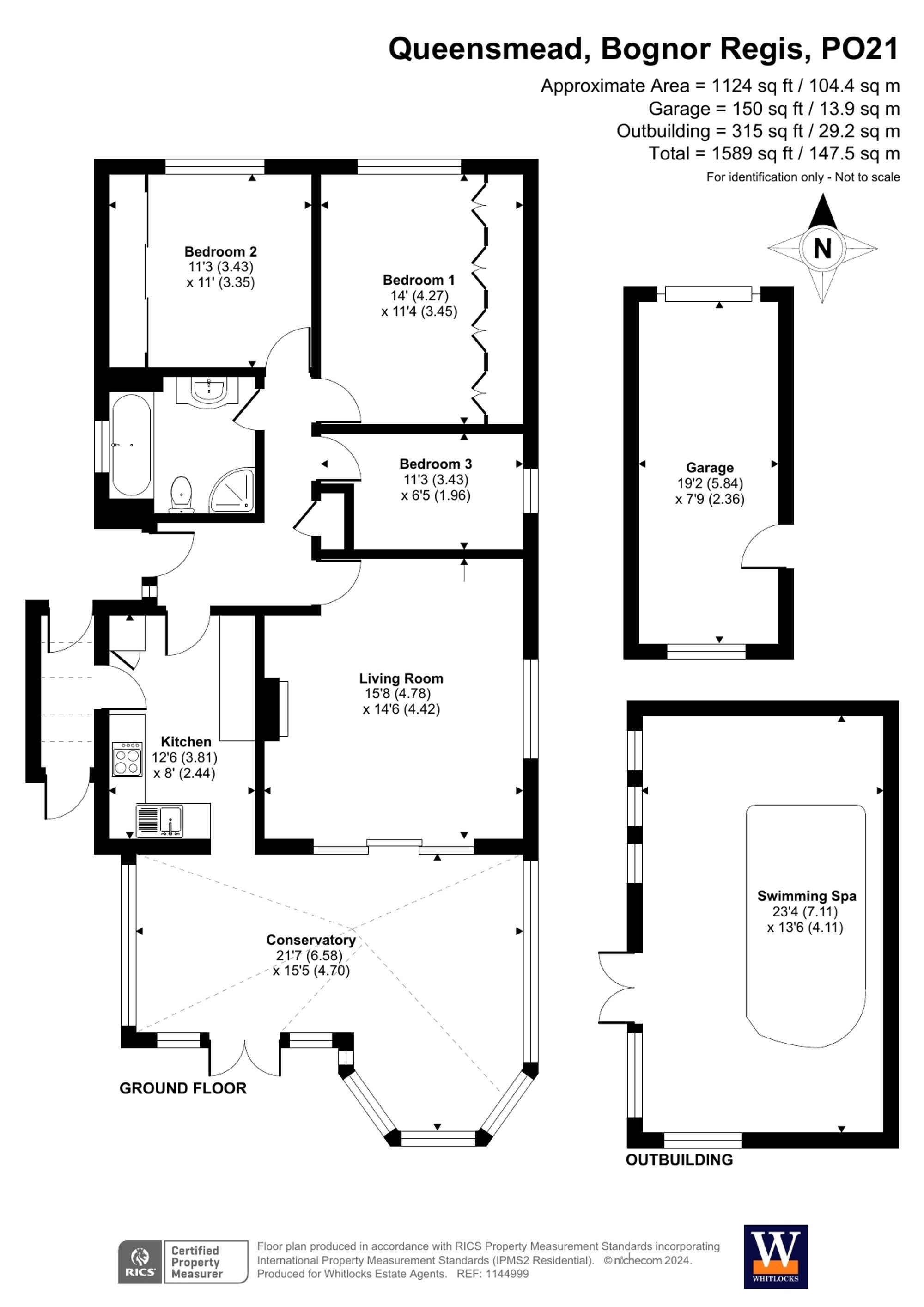 3 bed bungalow for sale in Queensmead, Bognor Regis - Property floorplan