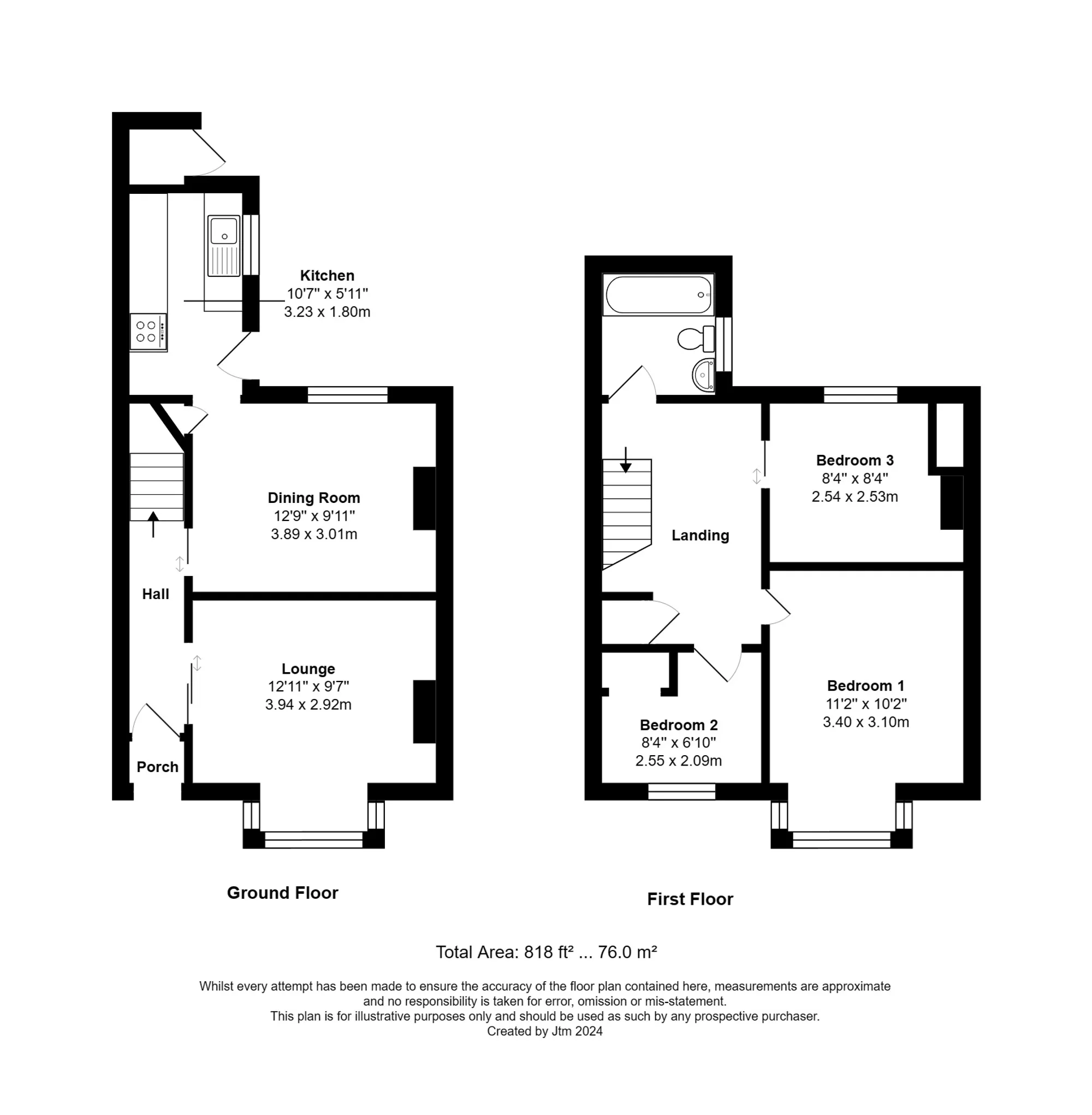 3 bed house for sale in Dorset Road, Bognor Regis - Property floorplan