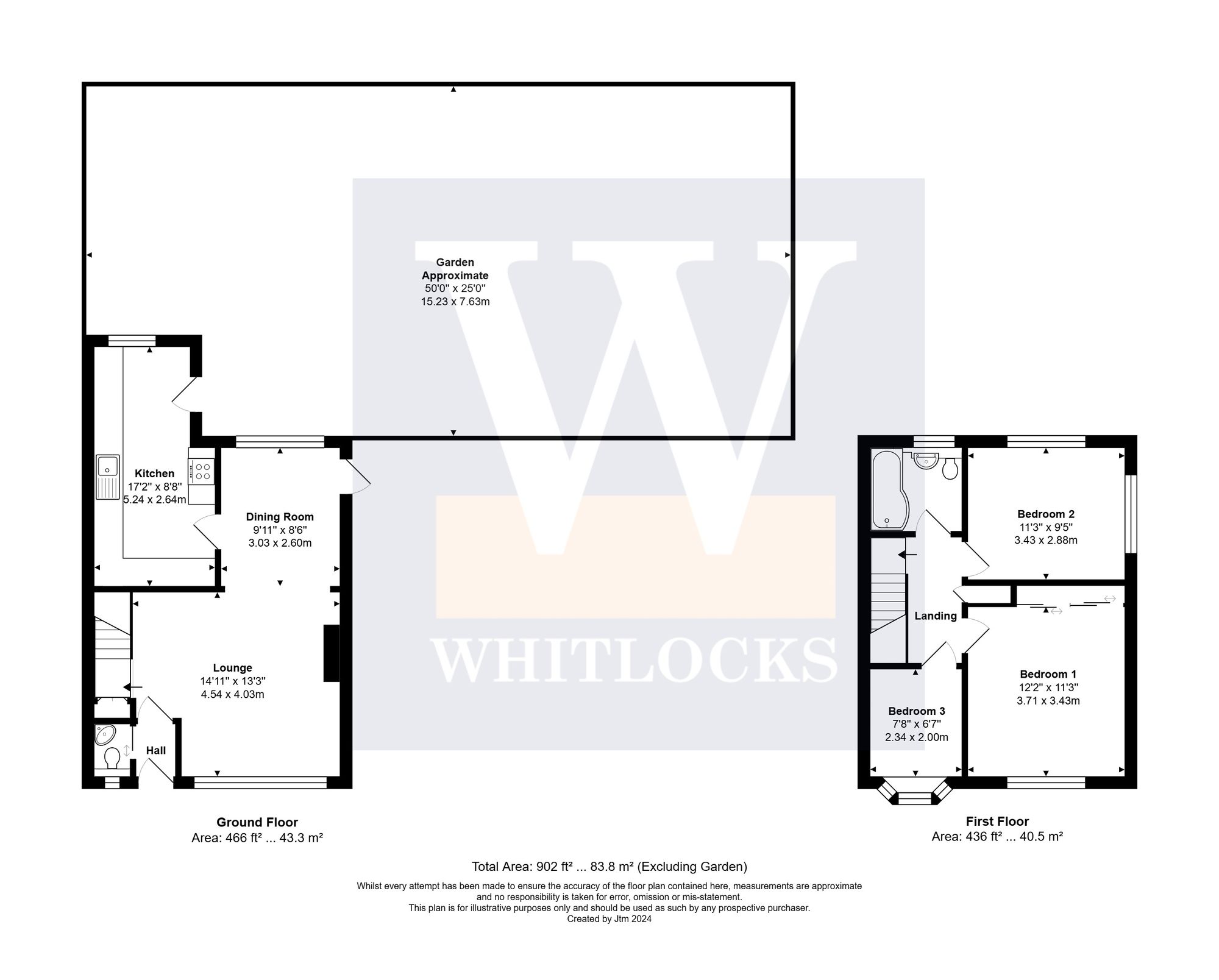 3 bed house for sale in Countisbury Close, Bognor Regis - Property floorplan